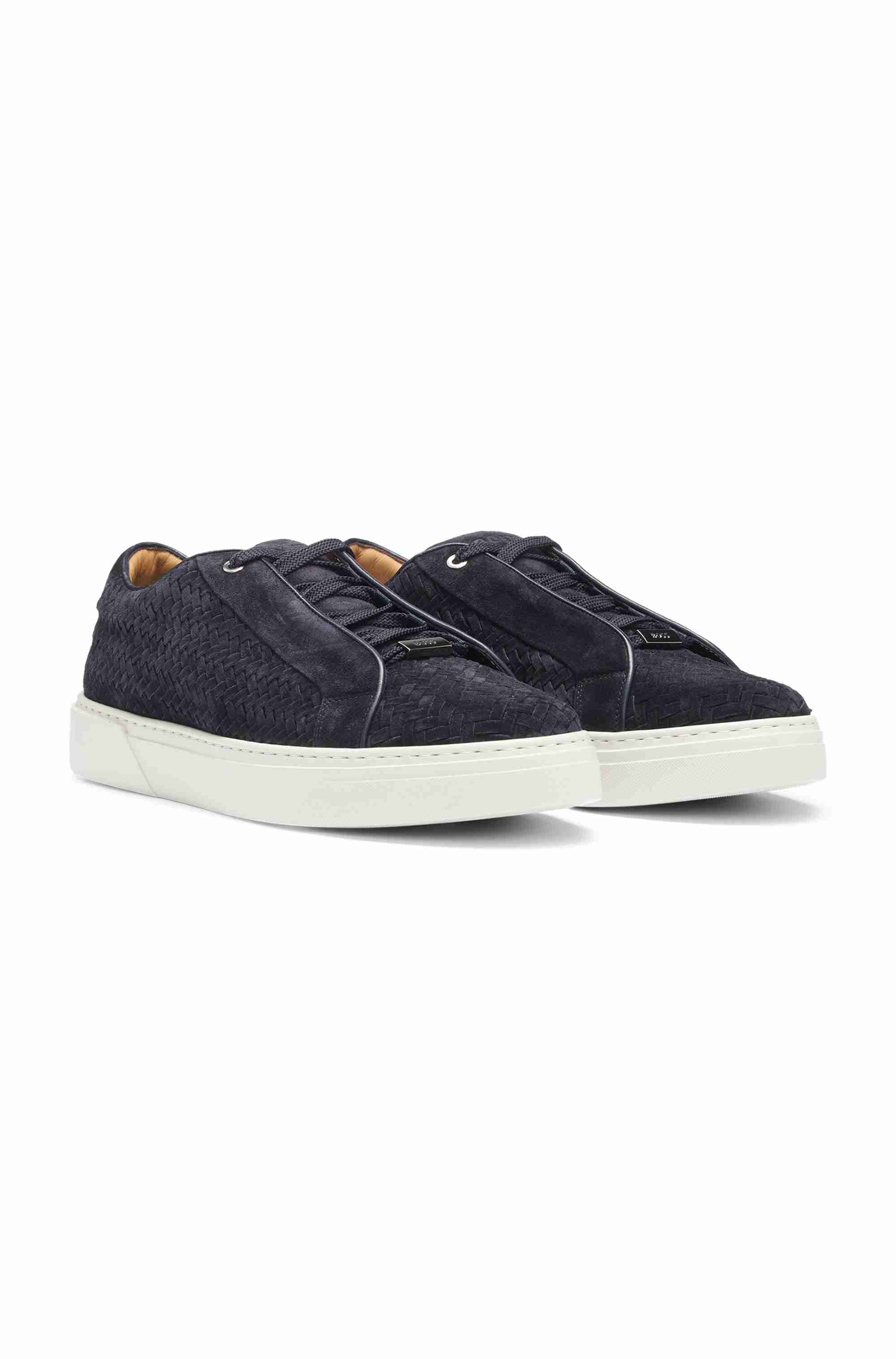 BOSS SELECTED BY SHOHEI OHTANI Gary woven-suede trainers with hidden laces