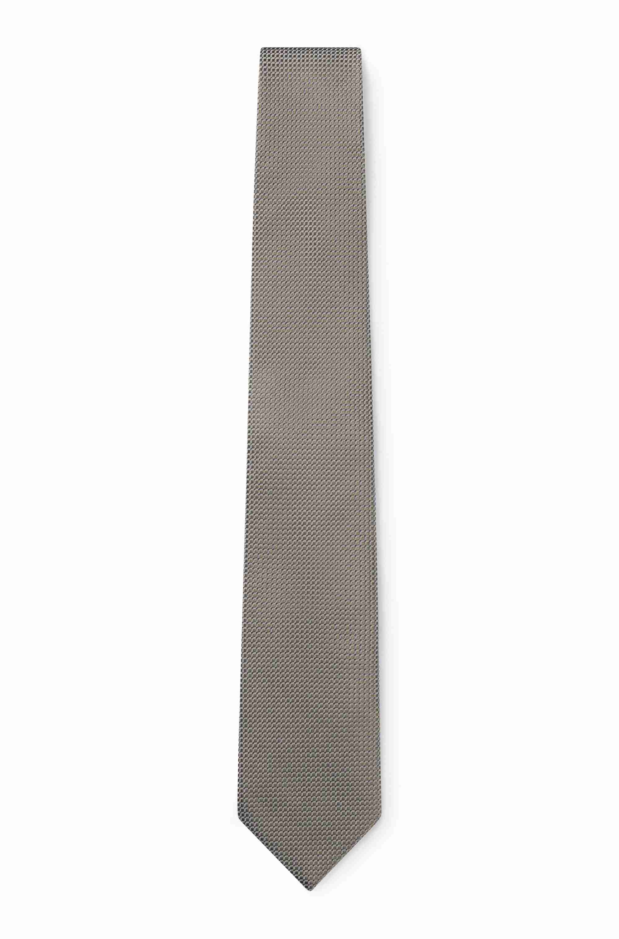 Silk-blend tie with jacquard pattern