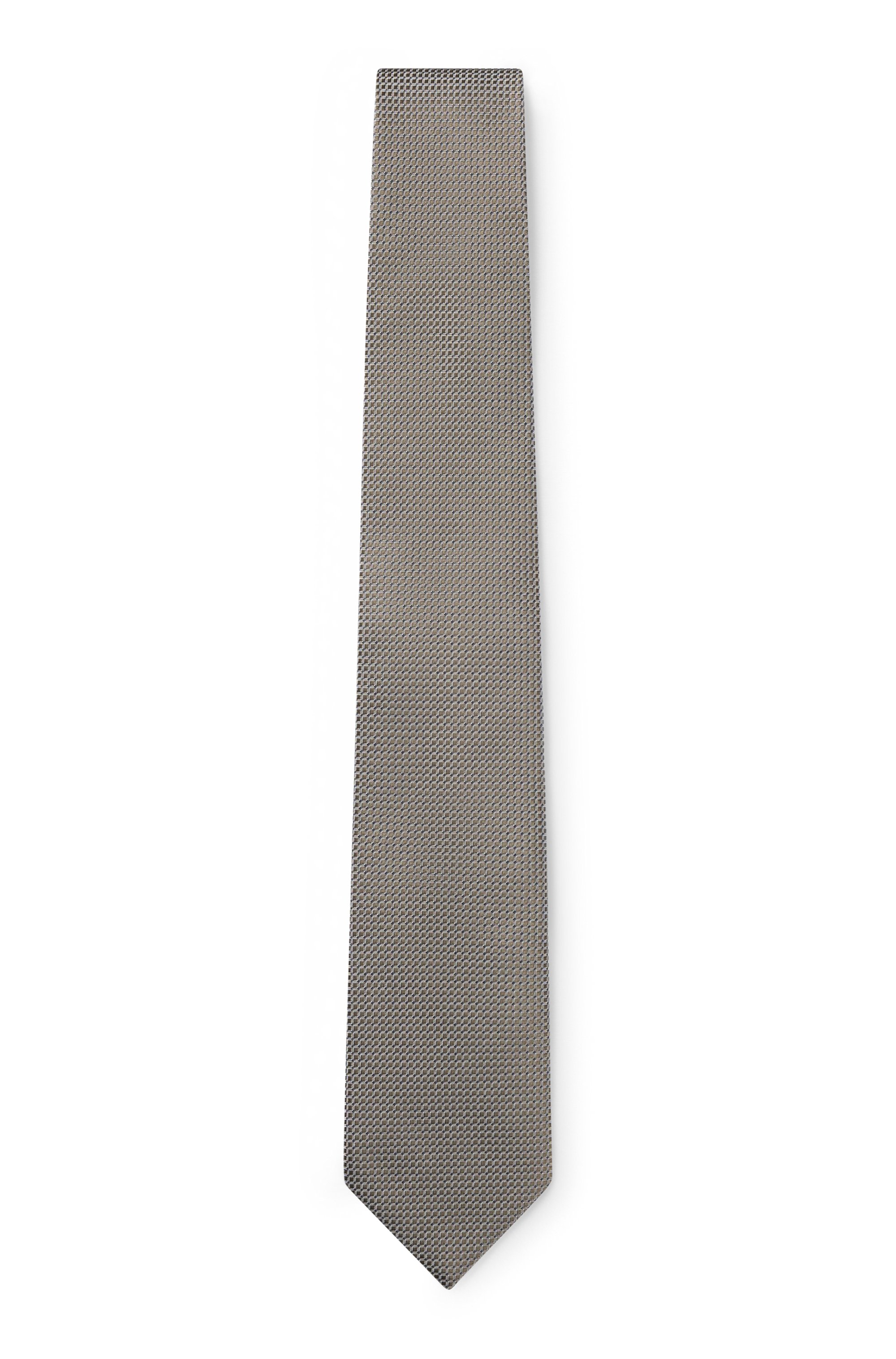 Silk-blend tie with jacquard pattern