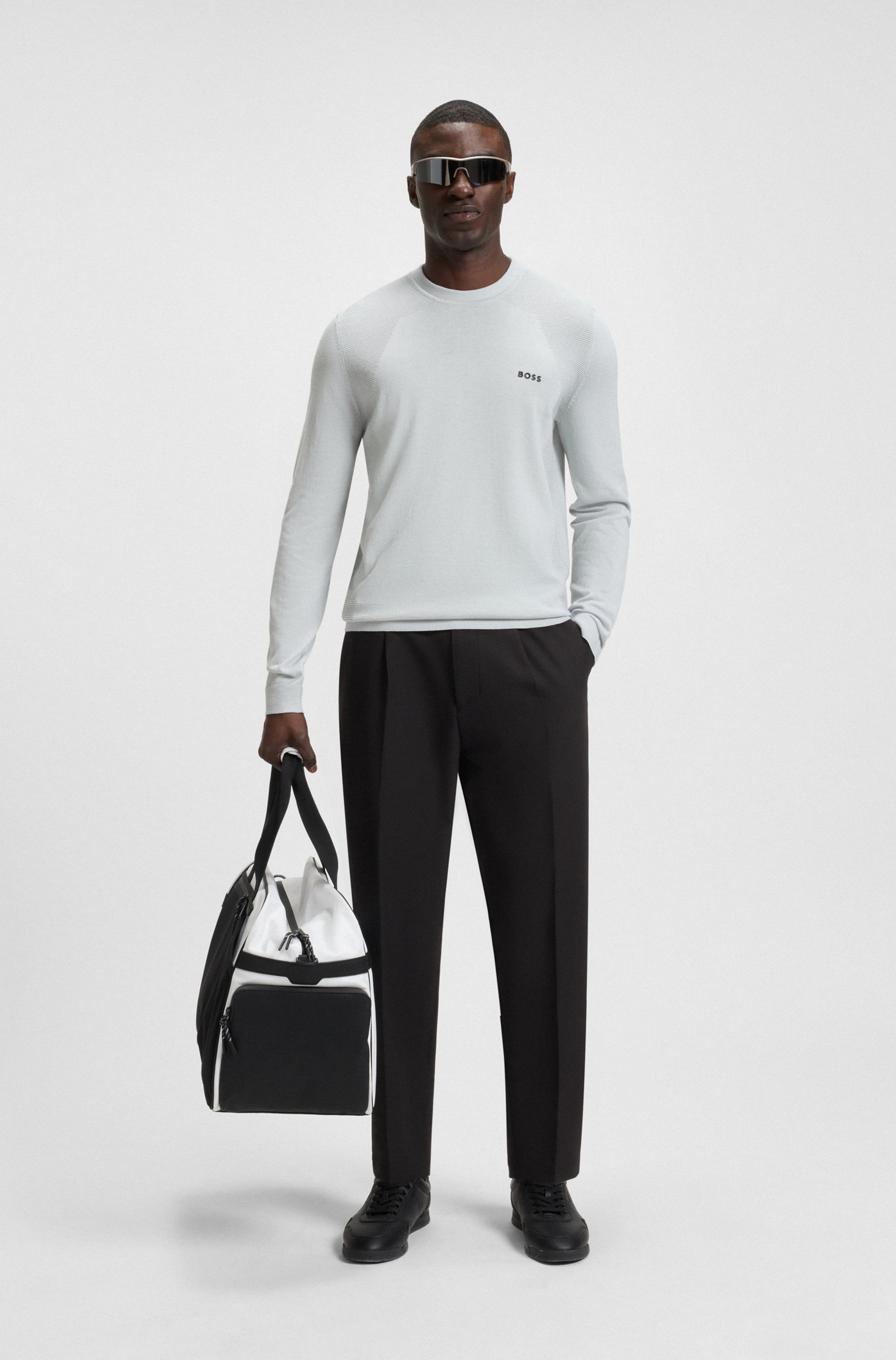 Tapered-fit trousers in water-repellent stretch fabric