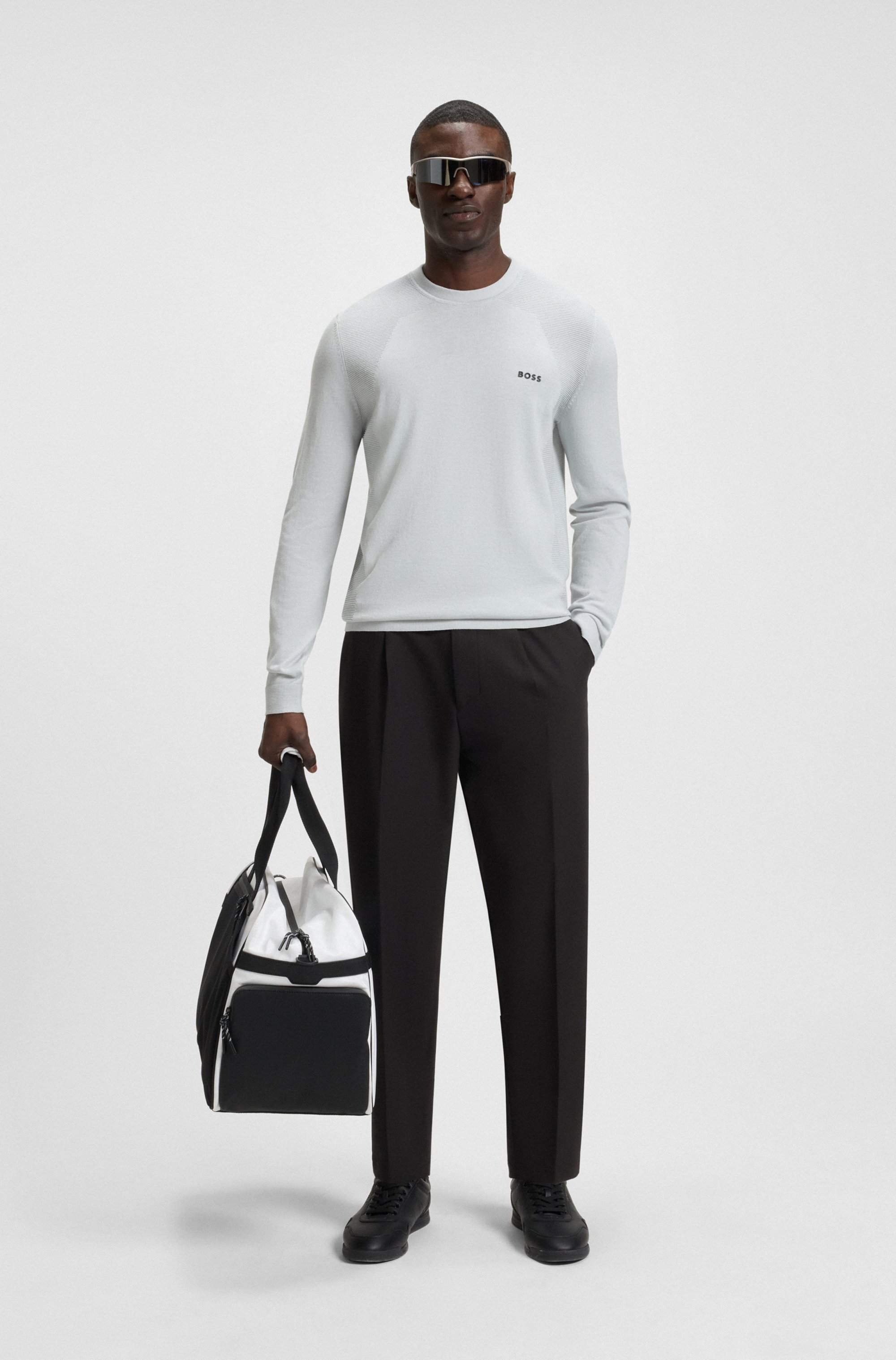 Tapered-fit trousers in water-repellent stretch fabric