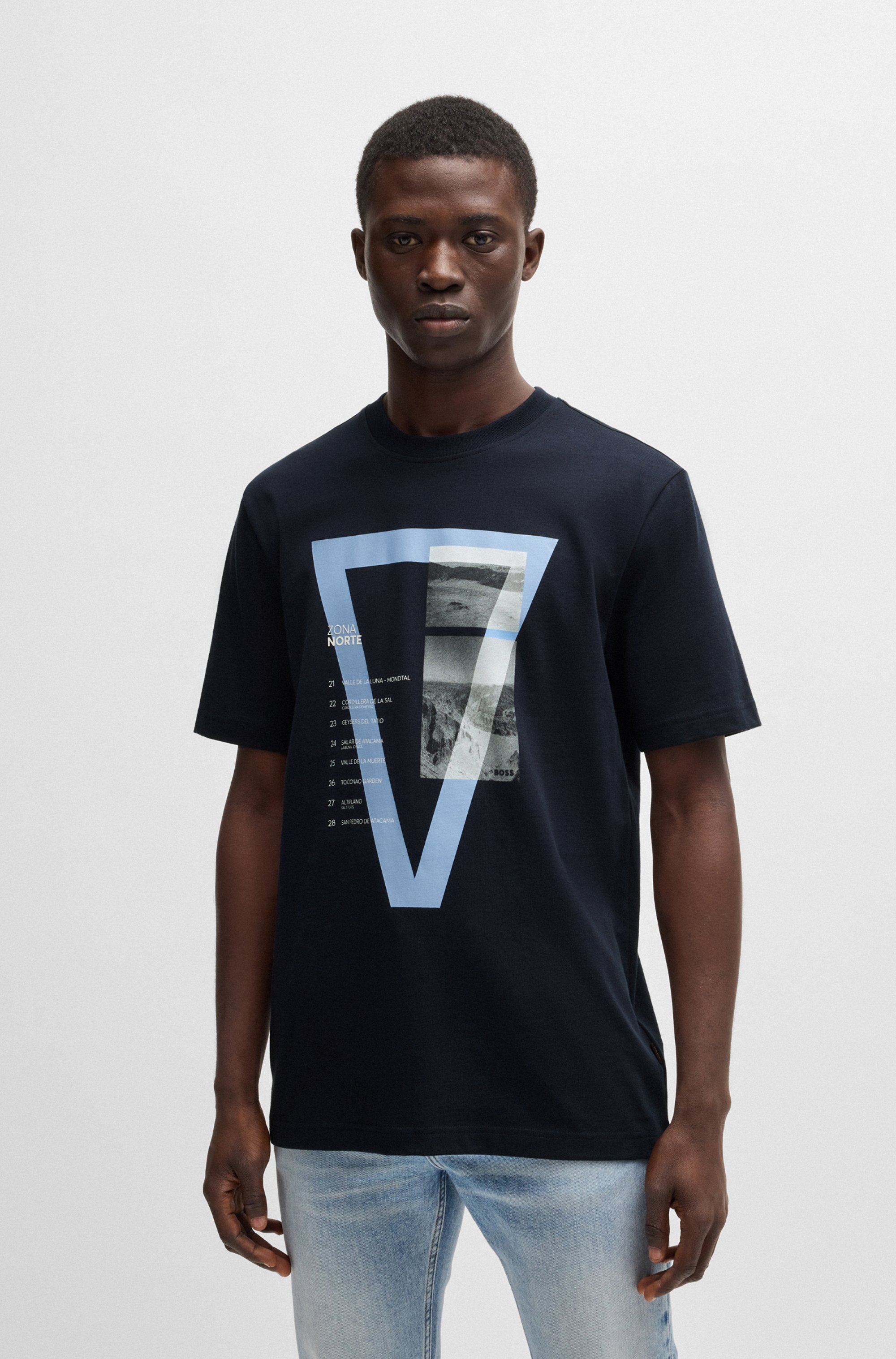 Cotton-jersey T-shirt with photographic artwork print