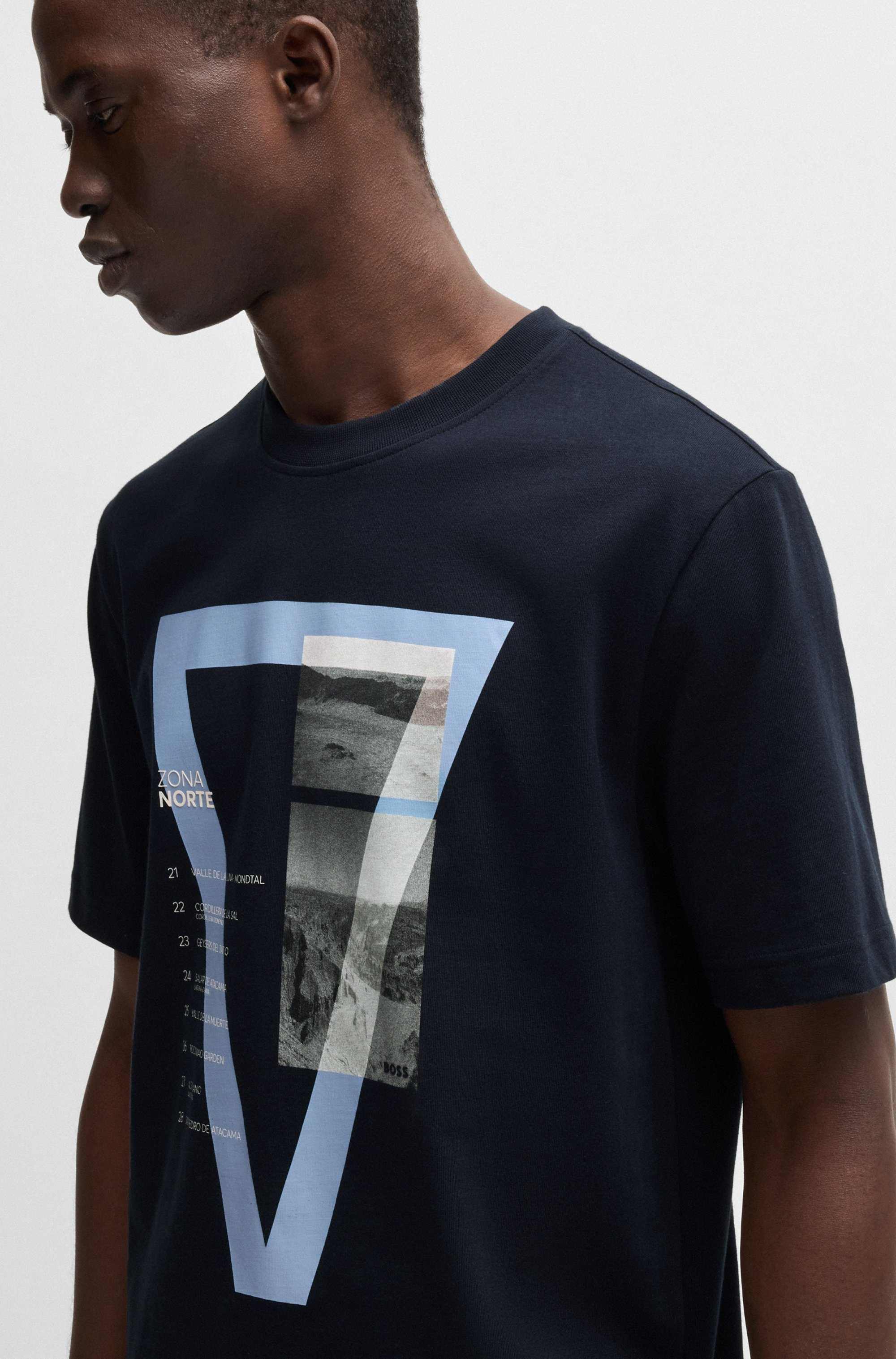 Cotton-jersey T-shirt with photographic artwork print
