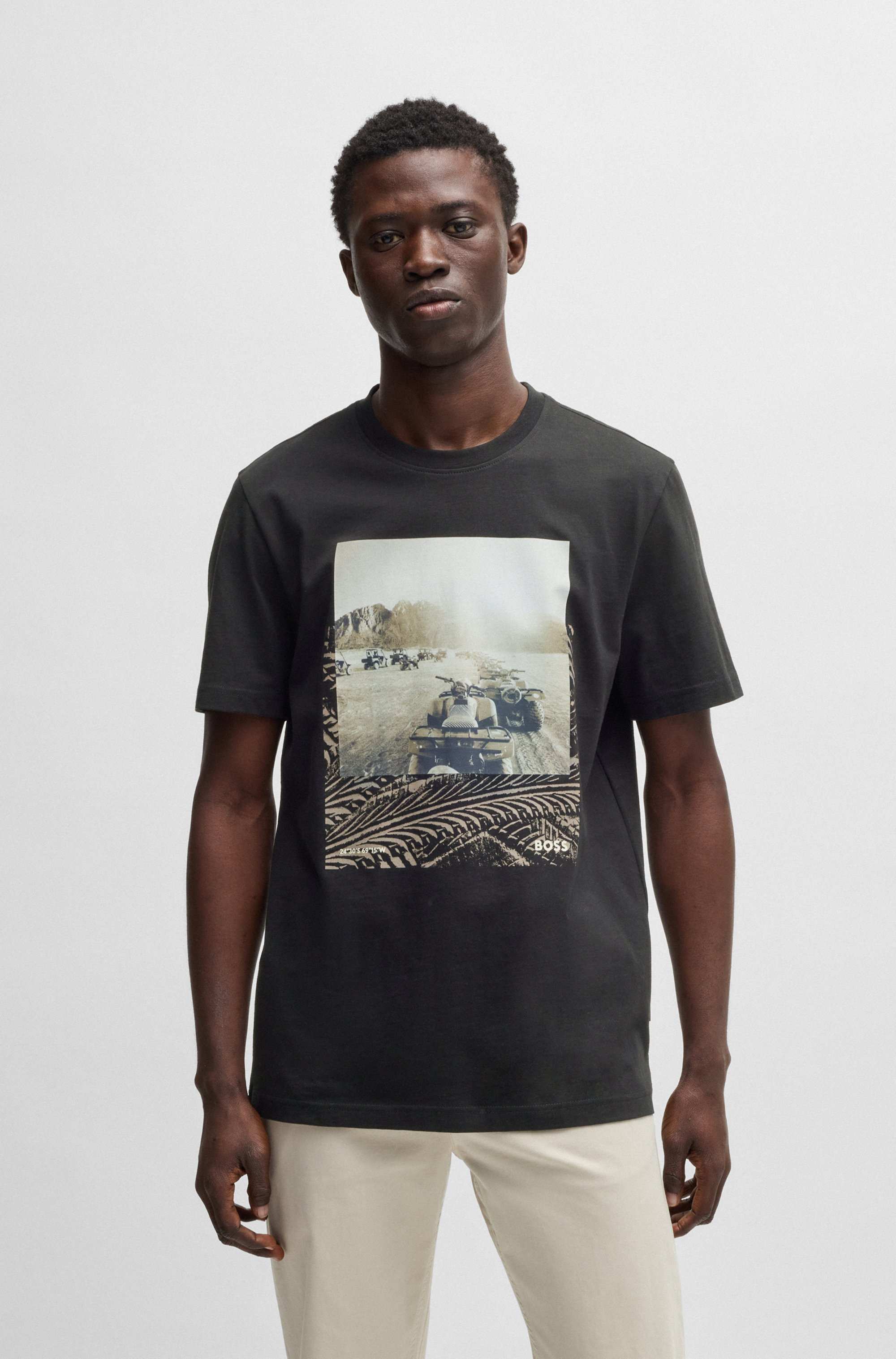 Cotton-jersey T-shirt with photographic print