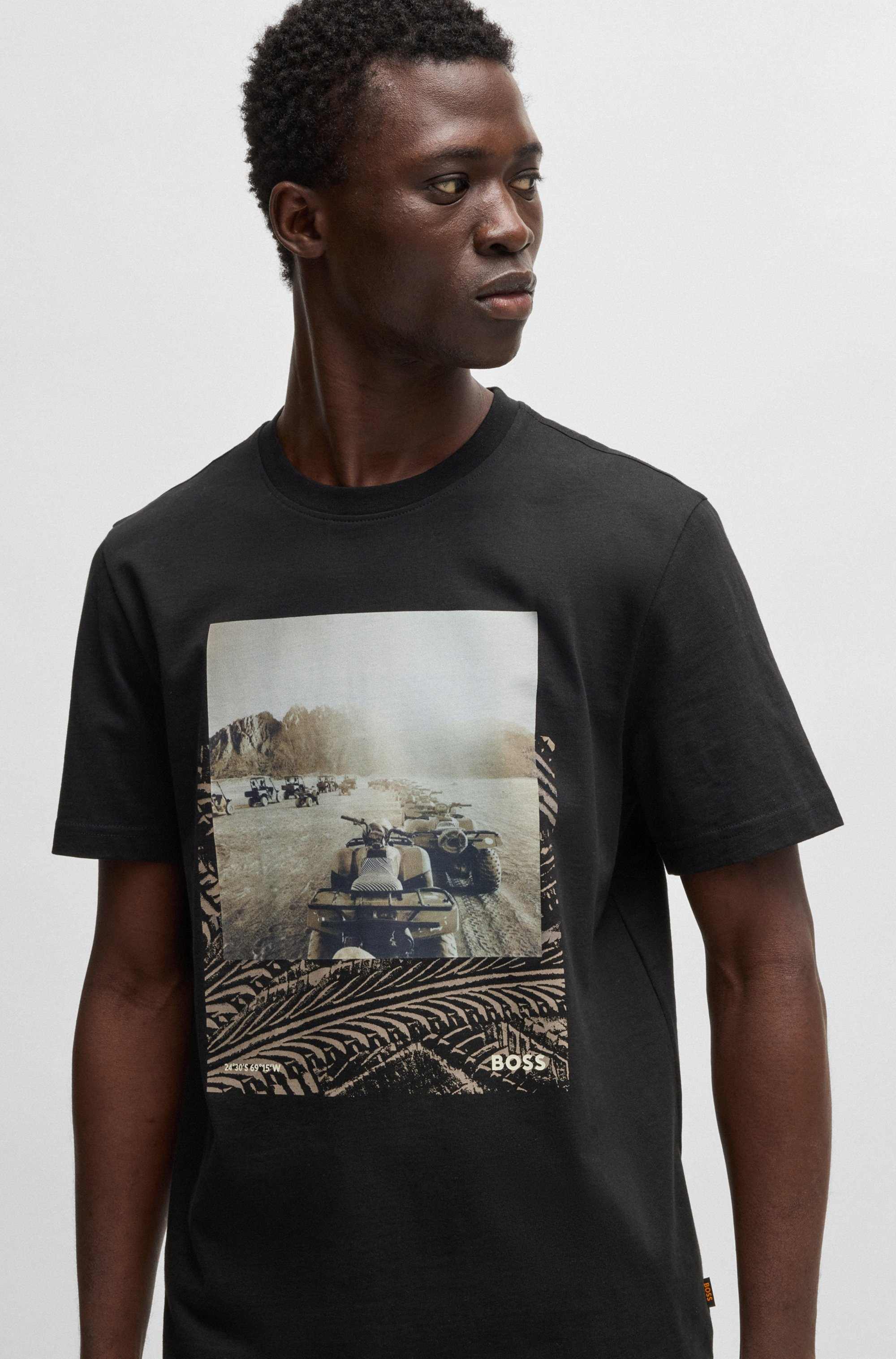 Cotton-jersey T-shirt with photographic print