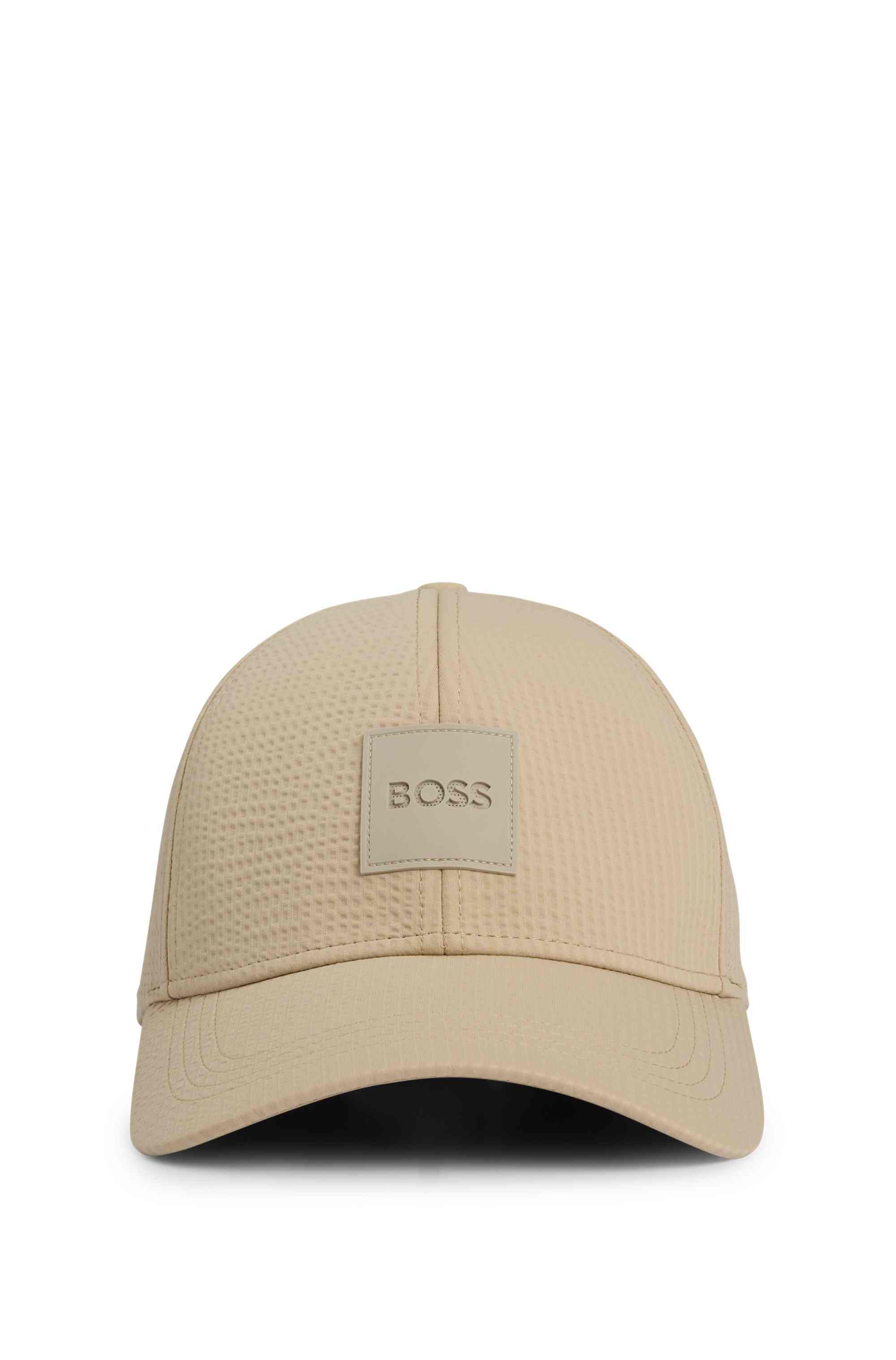 Seersucker cap with logo patch