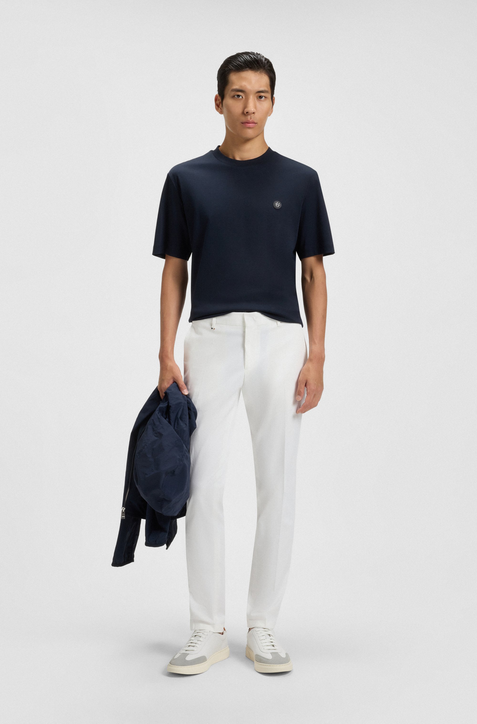 Formal trousers in comfort-stretch cotton