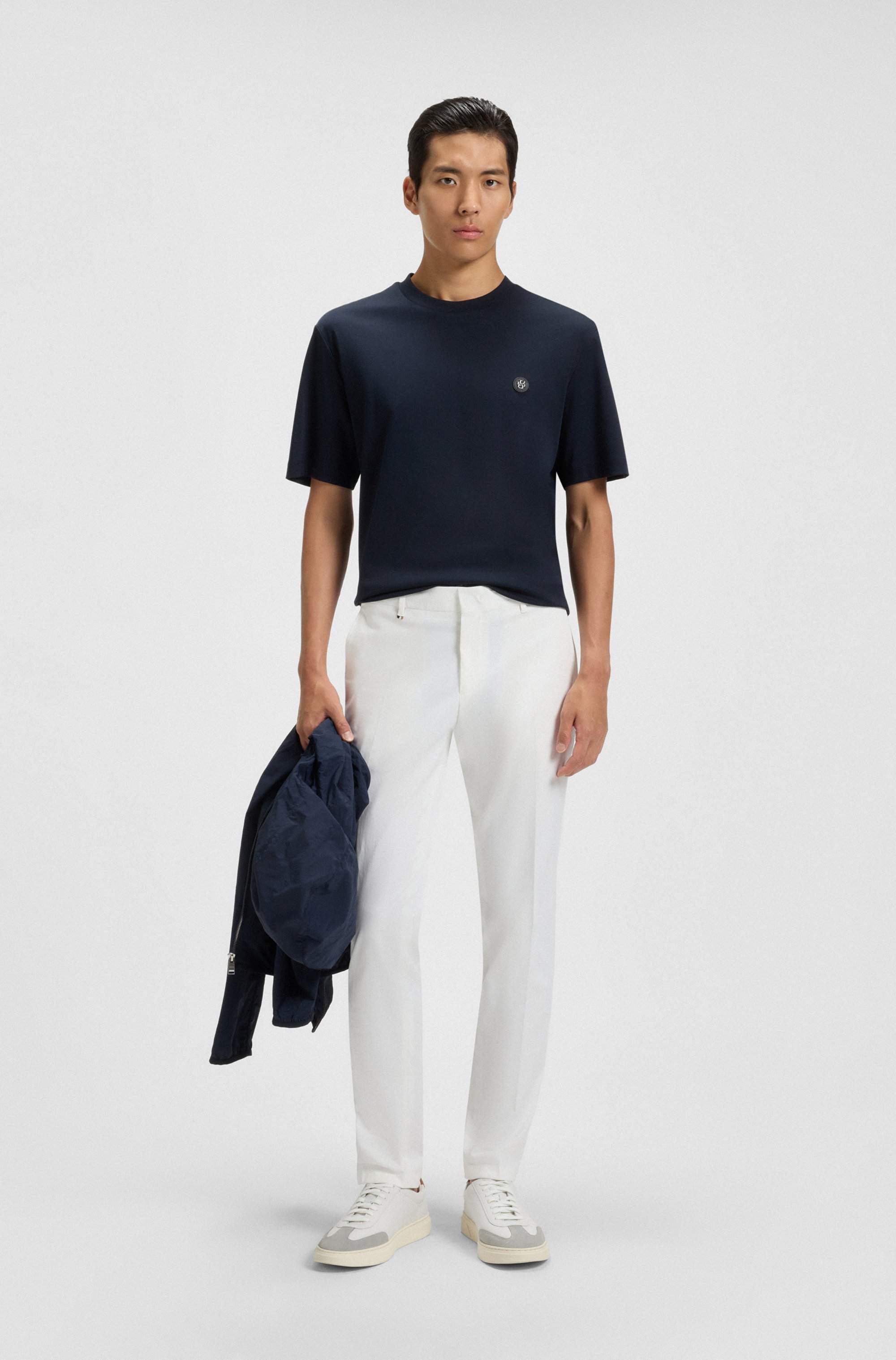 Formal trousers in comfort-stretch cotton