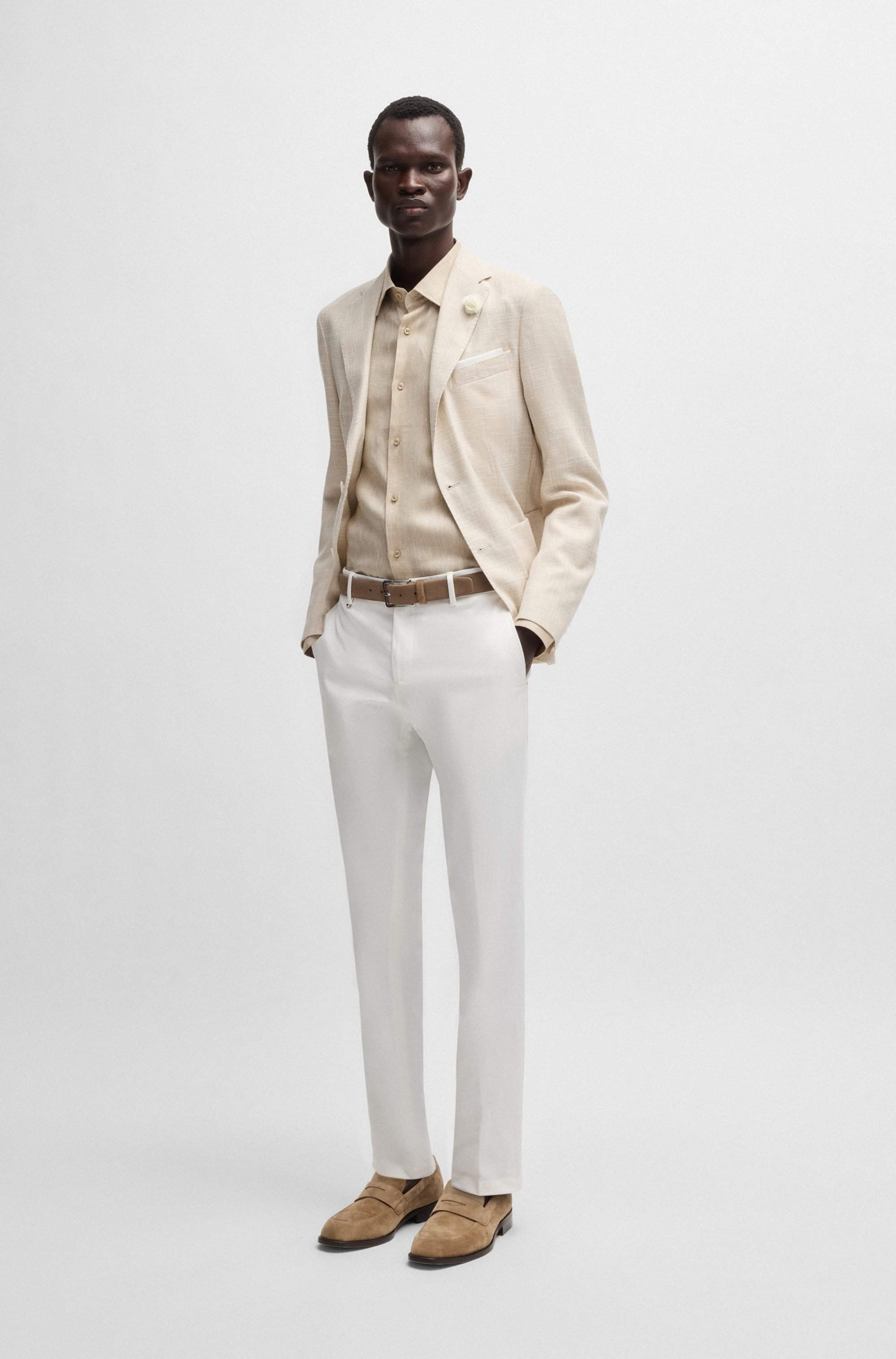 Formal trousers in comfort-stretch cotton
