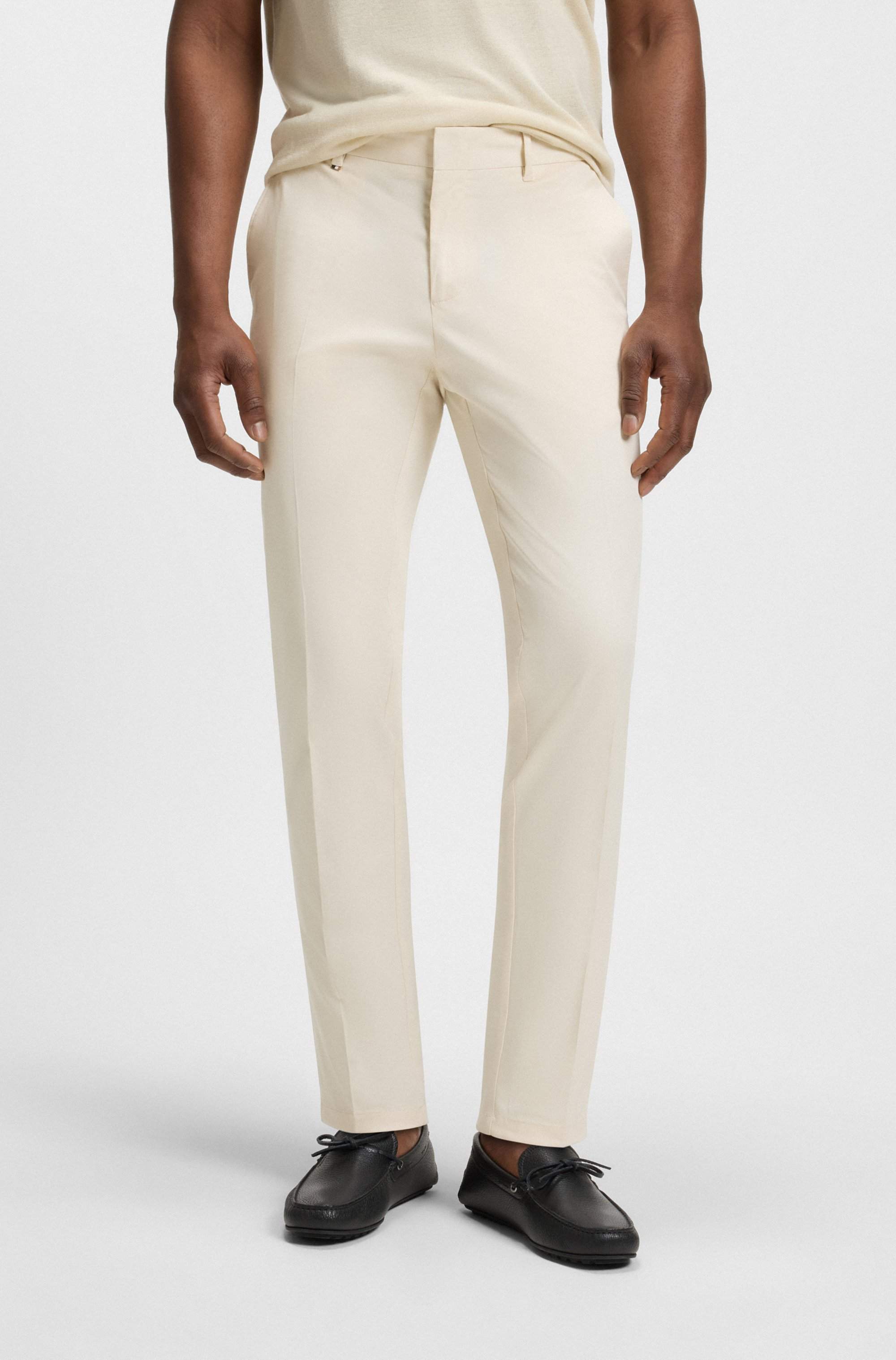 Formal trousers in comfort-stretch cotton