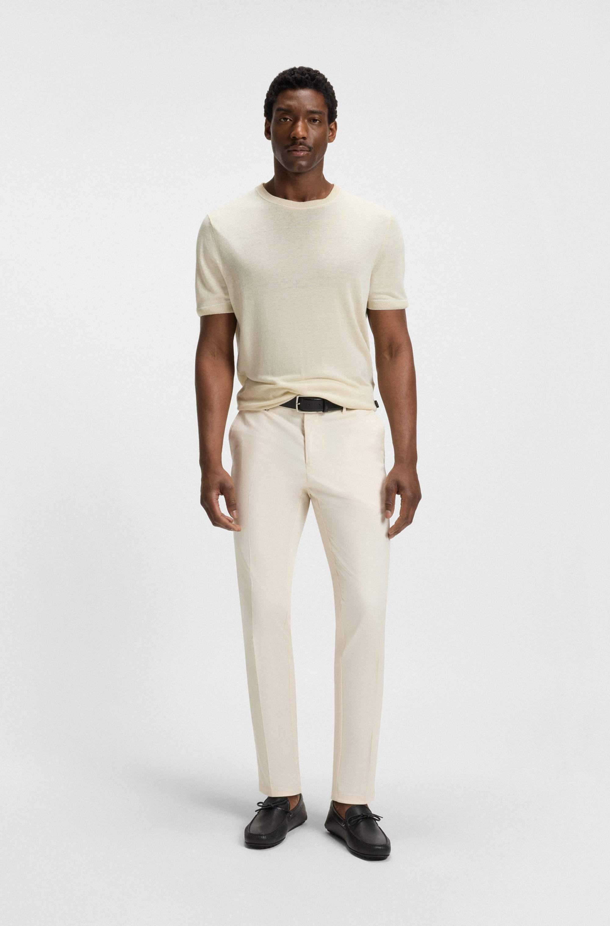 Formal trousers in comfort-stretch cotton