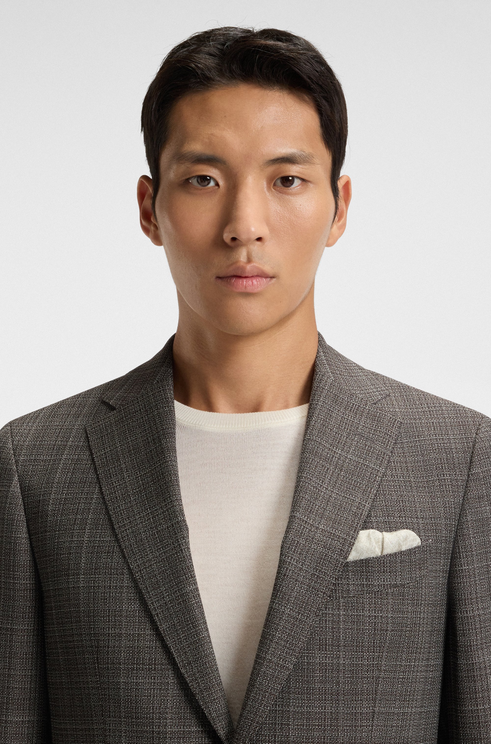 Printed pocket square with logo border