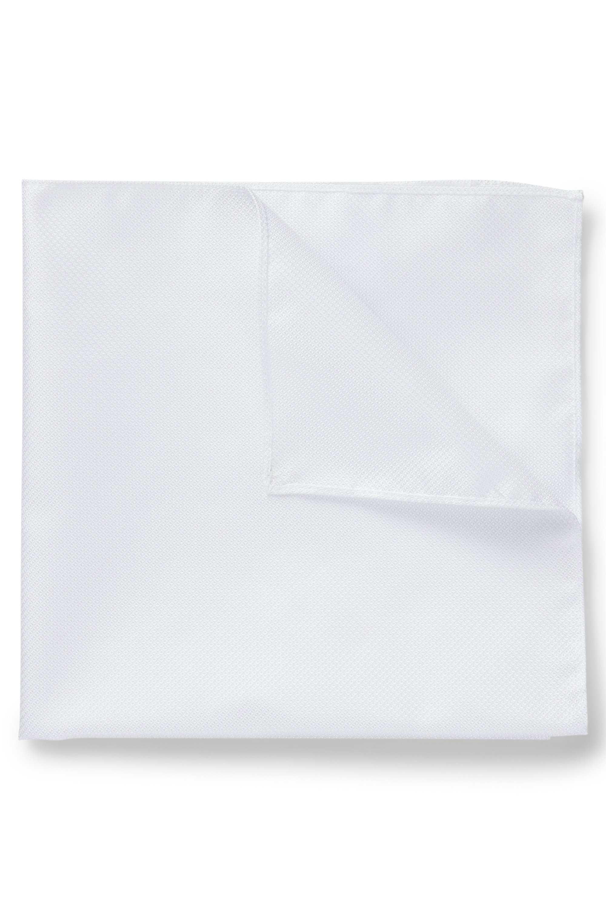 Italian-made pocket square with jacquard weave