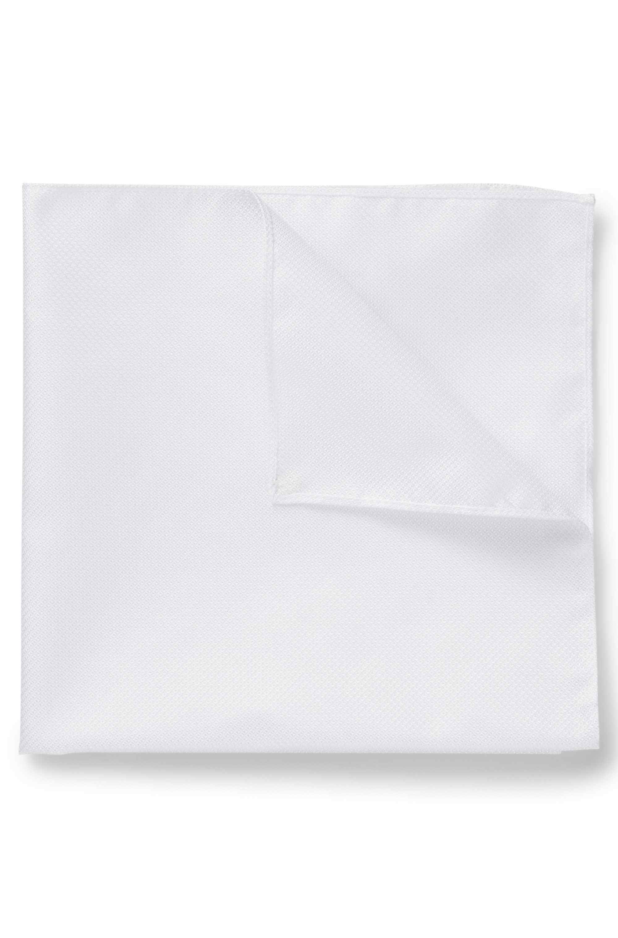 Italian-made pocket square with jacquard weave