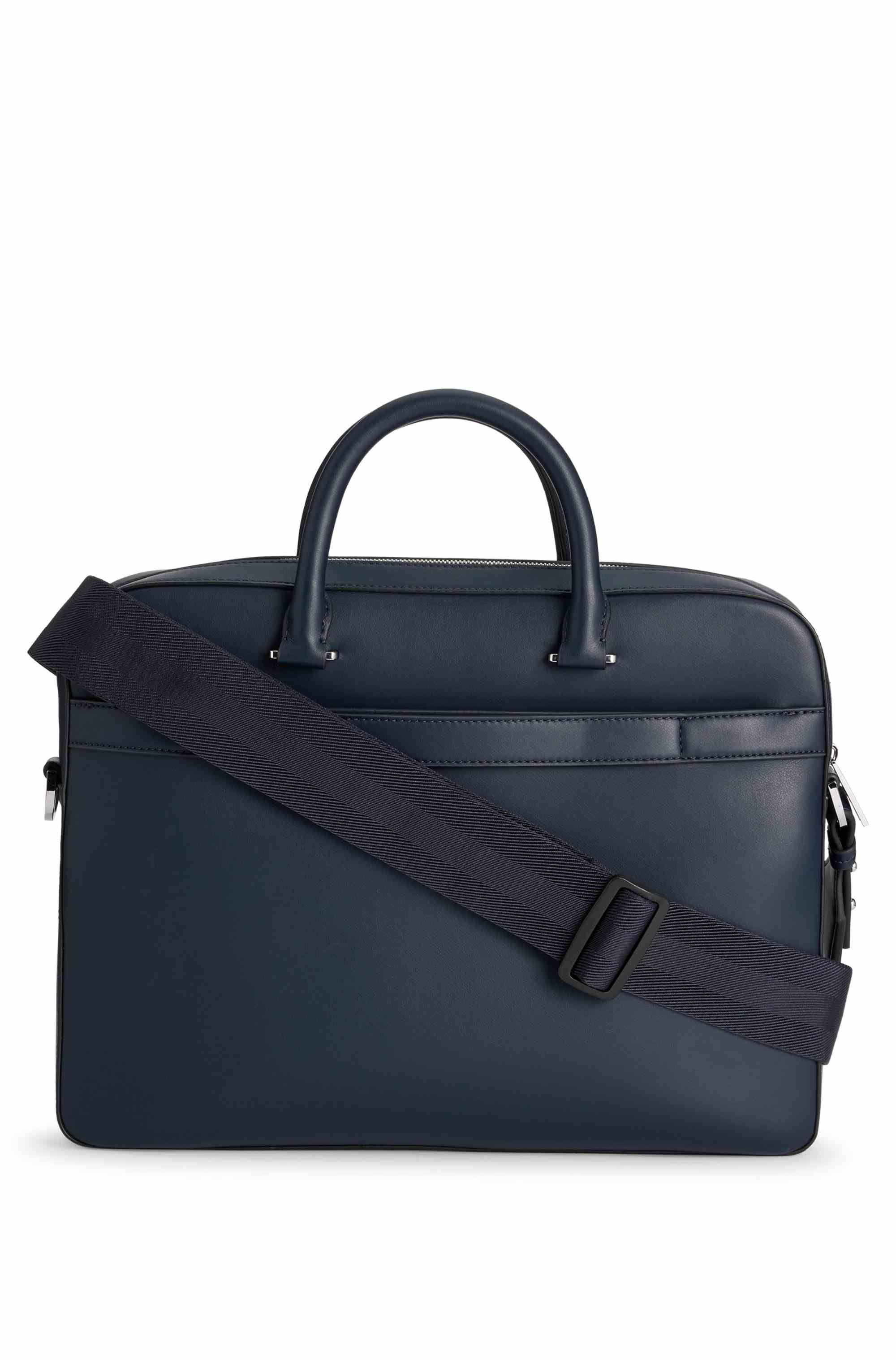 Faux-leather document case with textured trim