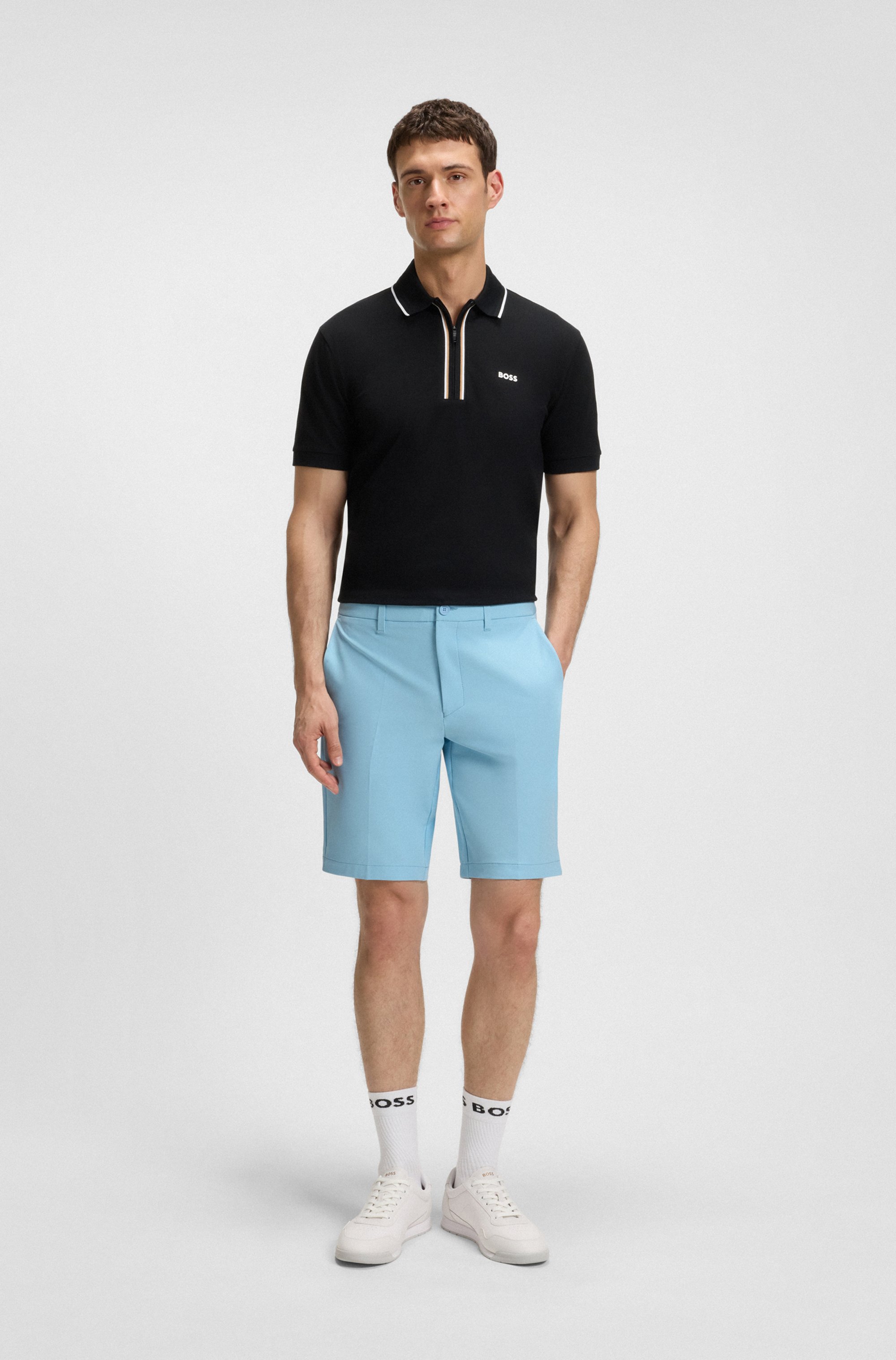Slim-fit shorts in water-repellent stretch fabric