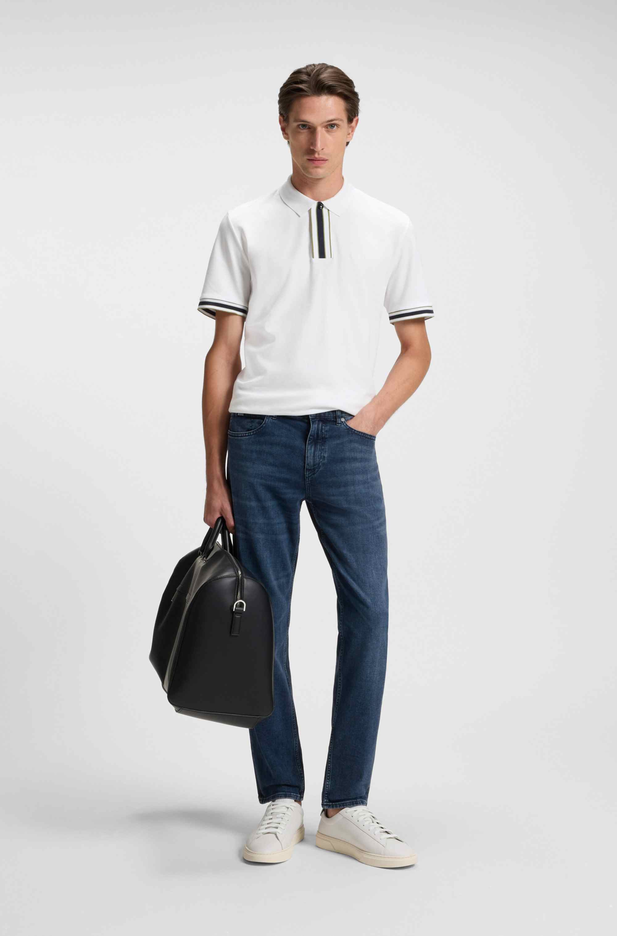 Maine regular-fit jeans in blue Italian denim