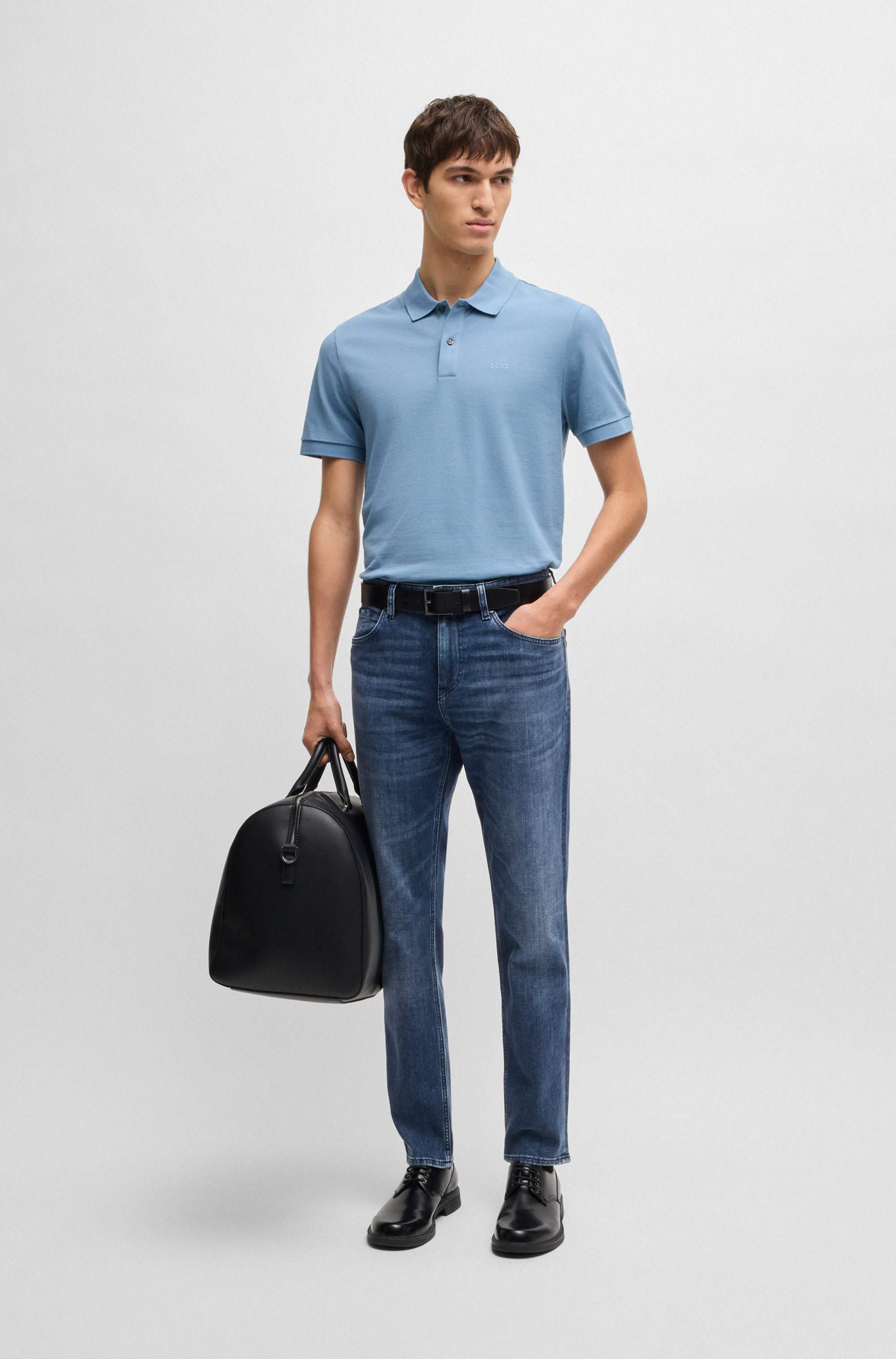 Maine regular-fit jeans in blue Italian denim