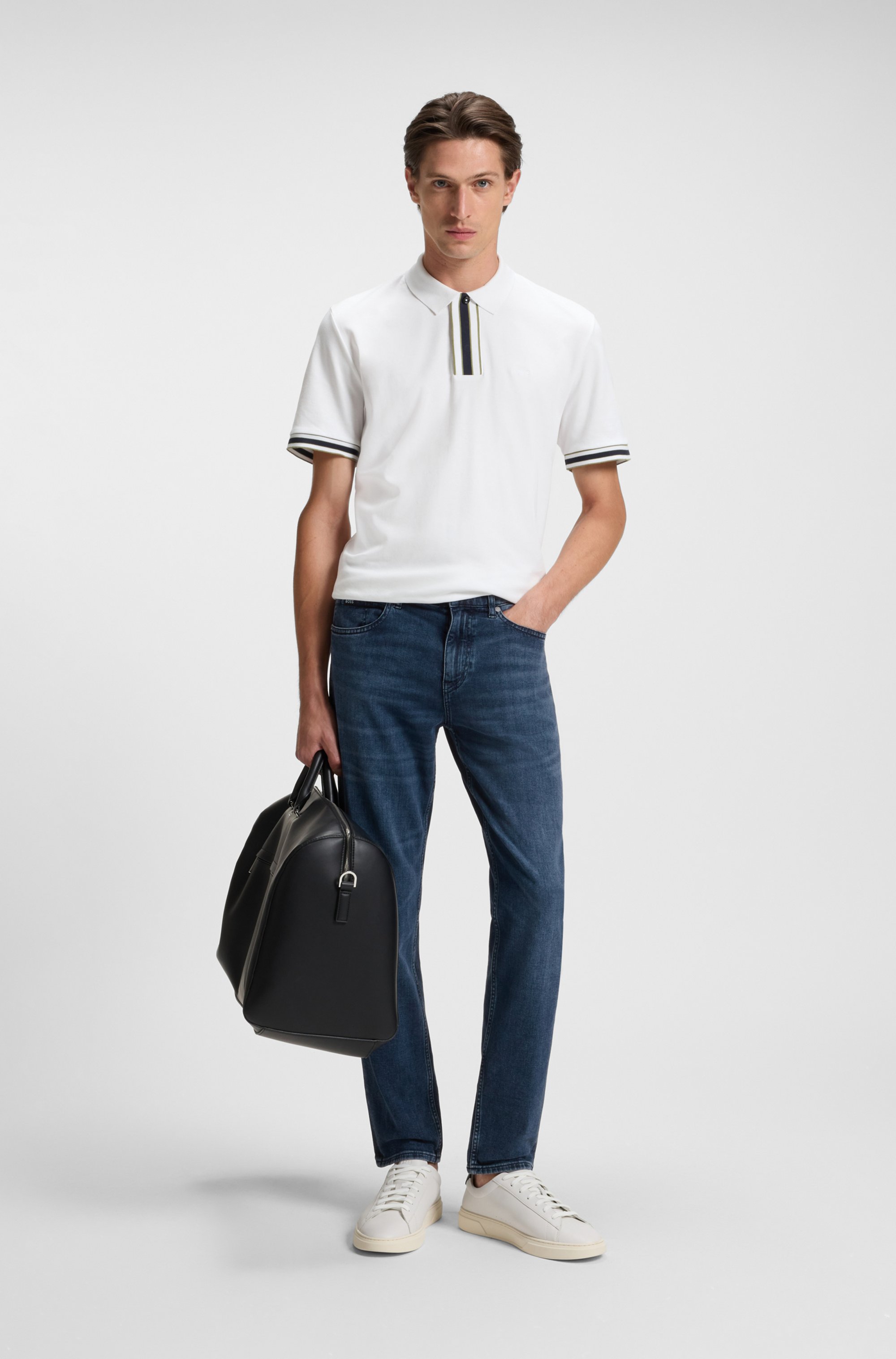 Maine regular-fit jeans in blue Italian denim