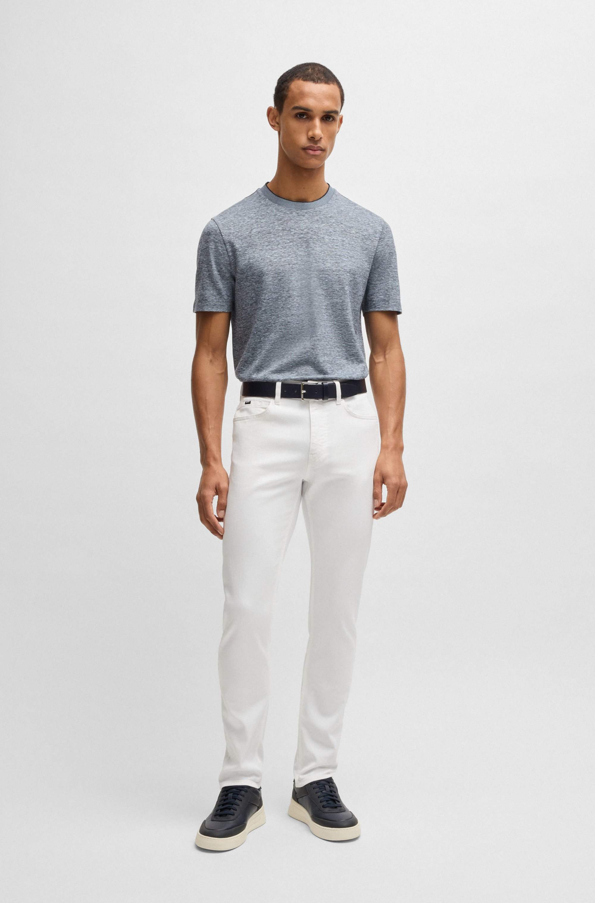 Delaware slim-fit jeans in white comfort-stretch denim