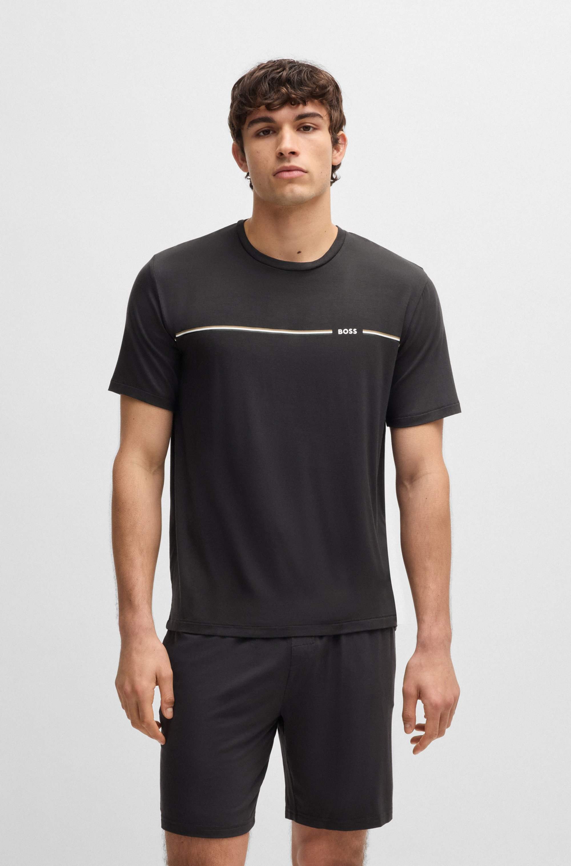 Gift-boxed pyjamas in stretch-bamboo jersey