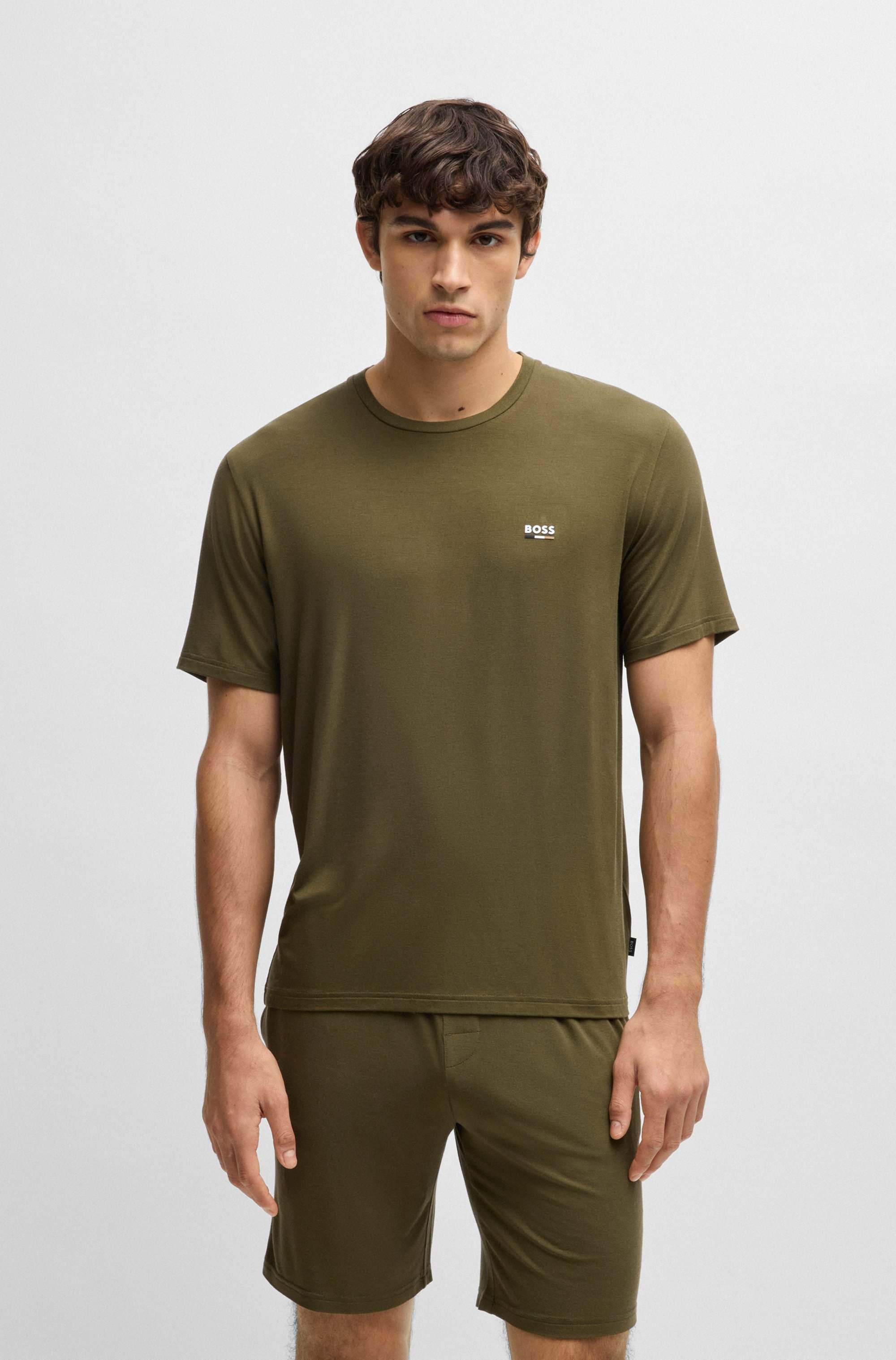 Gift-boxed pyjamas in stretch-bamboo jersey