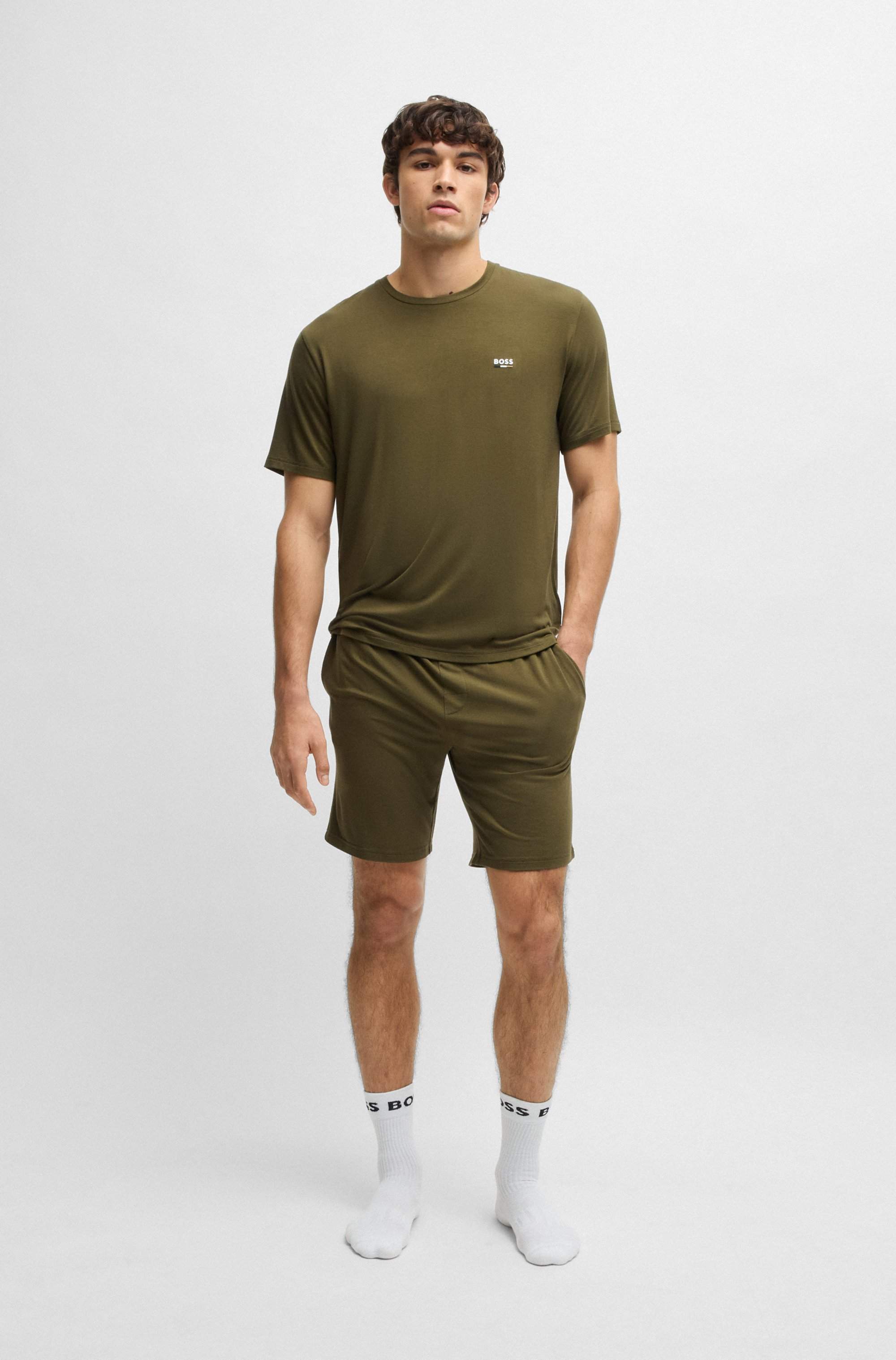 Gift-boxed pyjamas in stretch-bamboo jersey