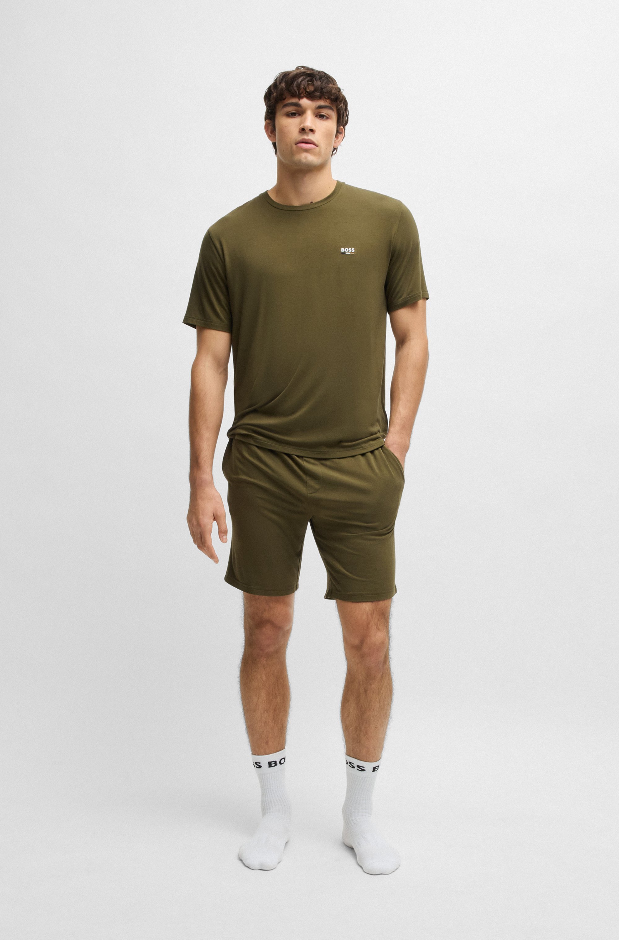 Gift-boxed pyjamas in stretch-bamboo jersey