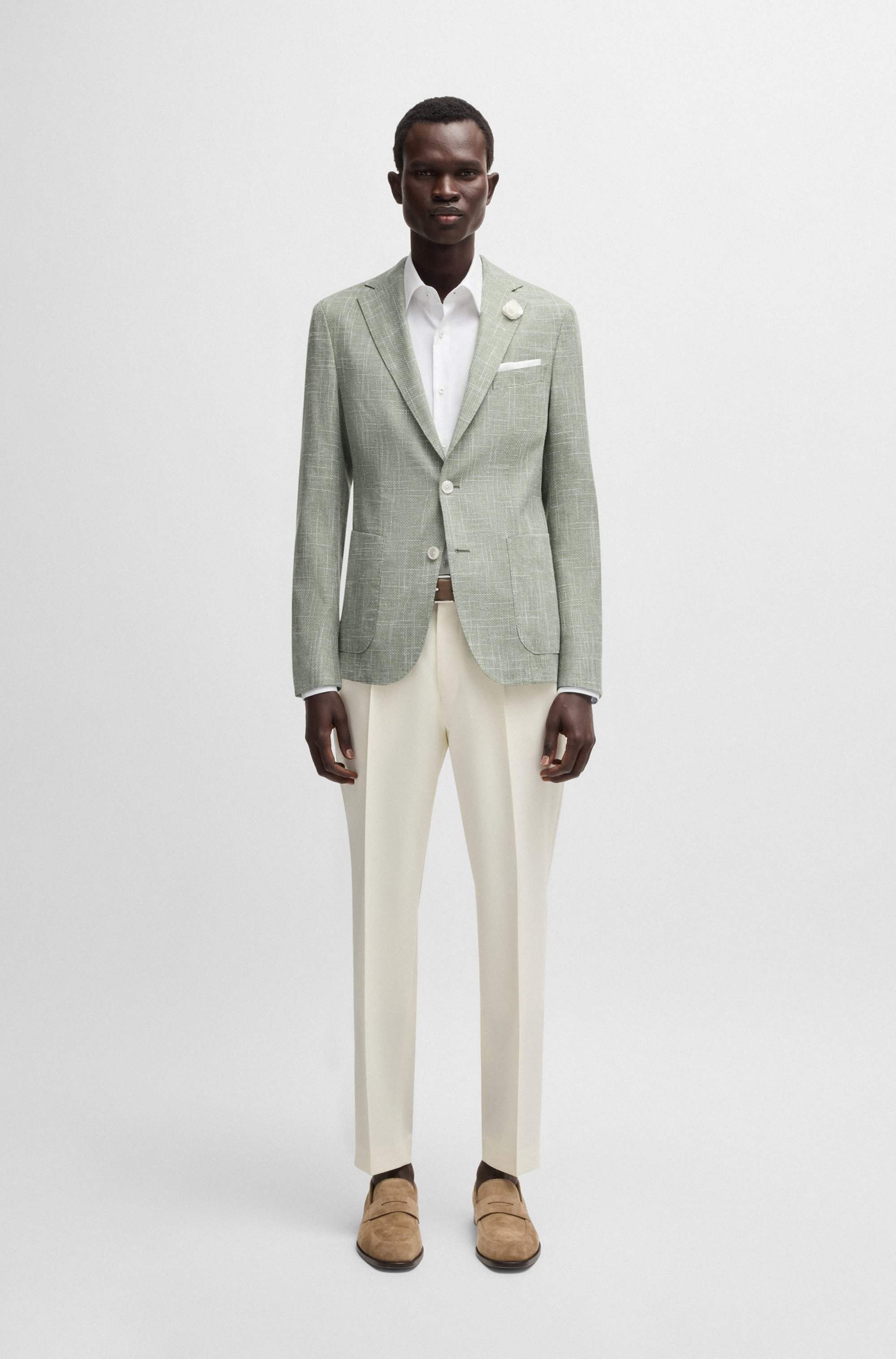 Slim-fit blazer in micro-patterned fabric