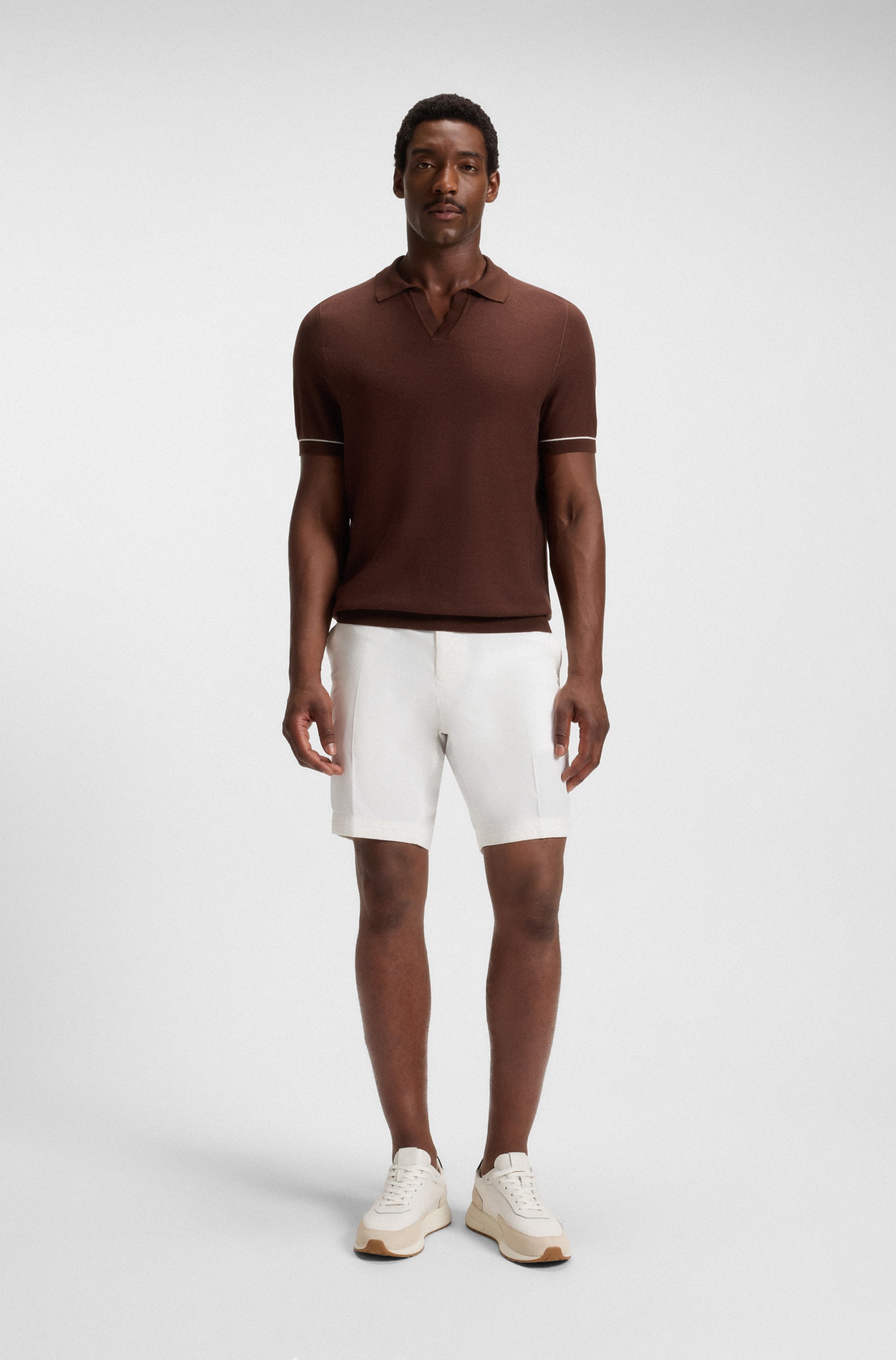 Slim-fit shorts in stretch-cotton twill