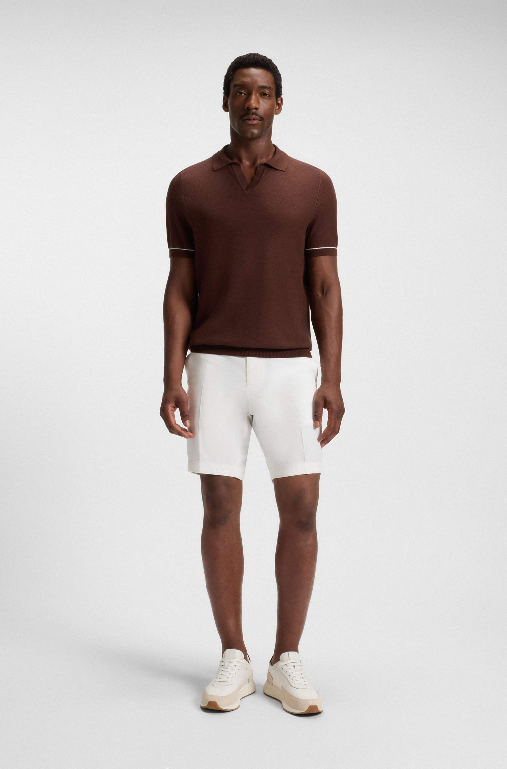 Slim-fit shorts in stretch-cotton twill