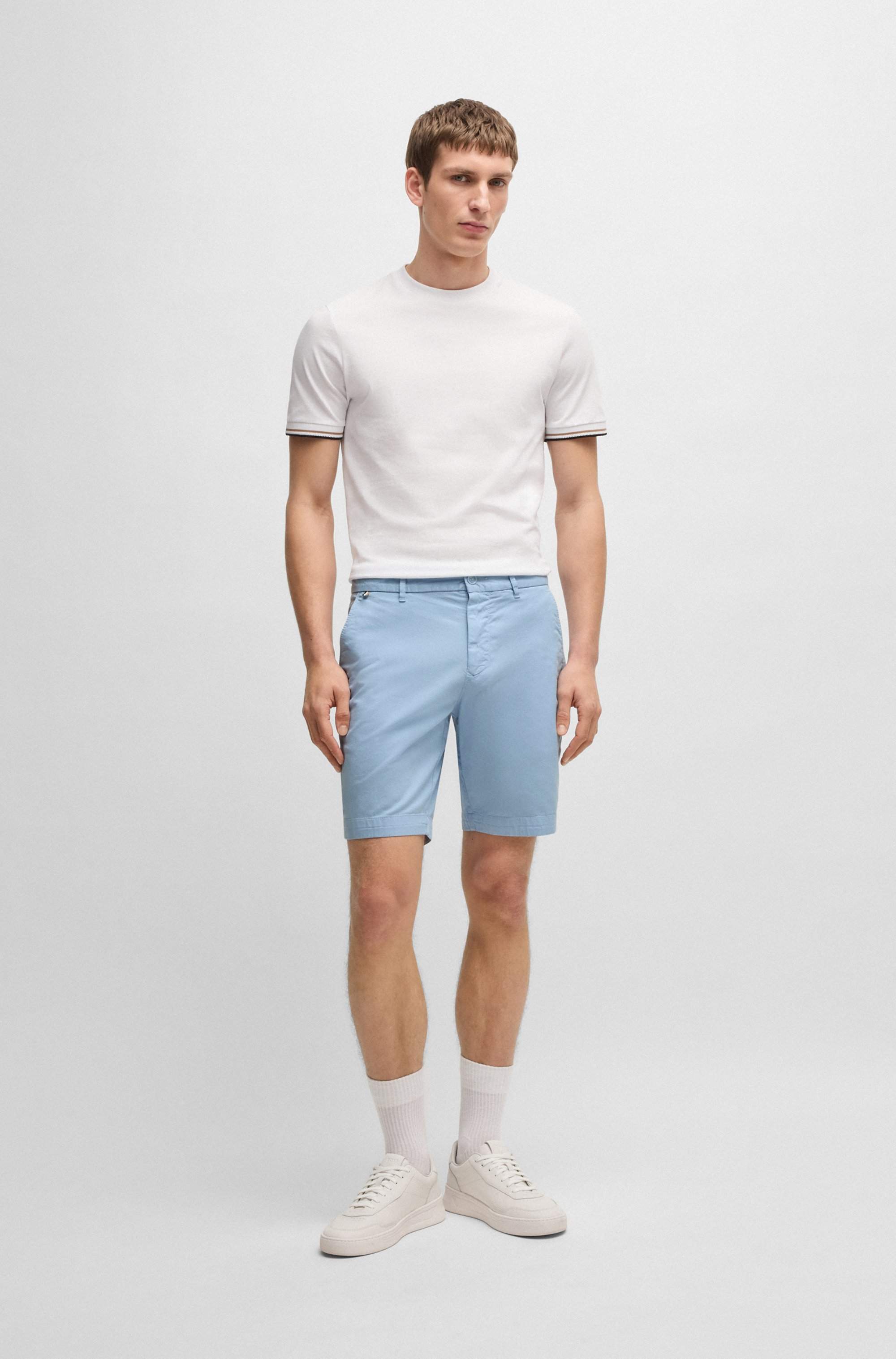 Slim-fit shorts in stretch-cotton twill
