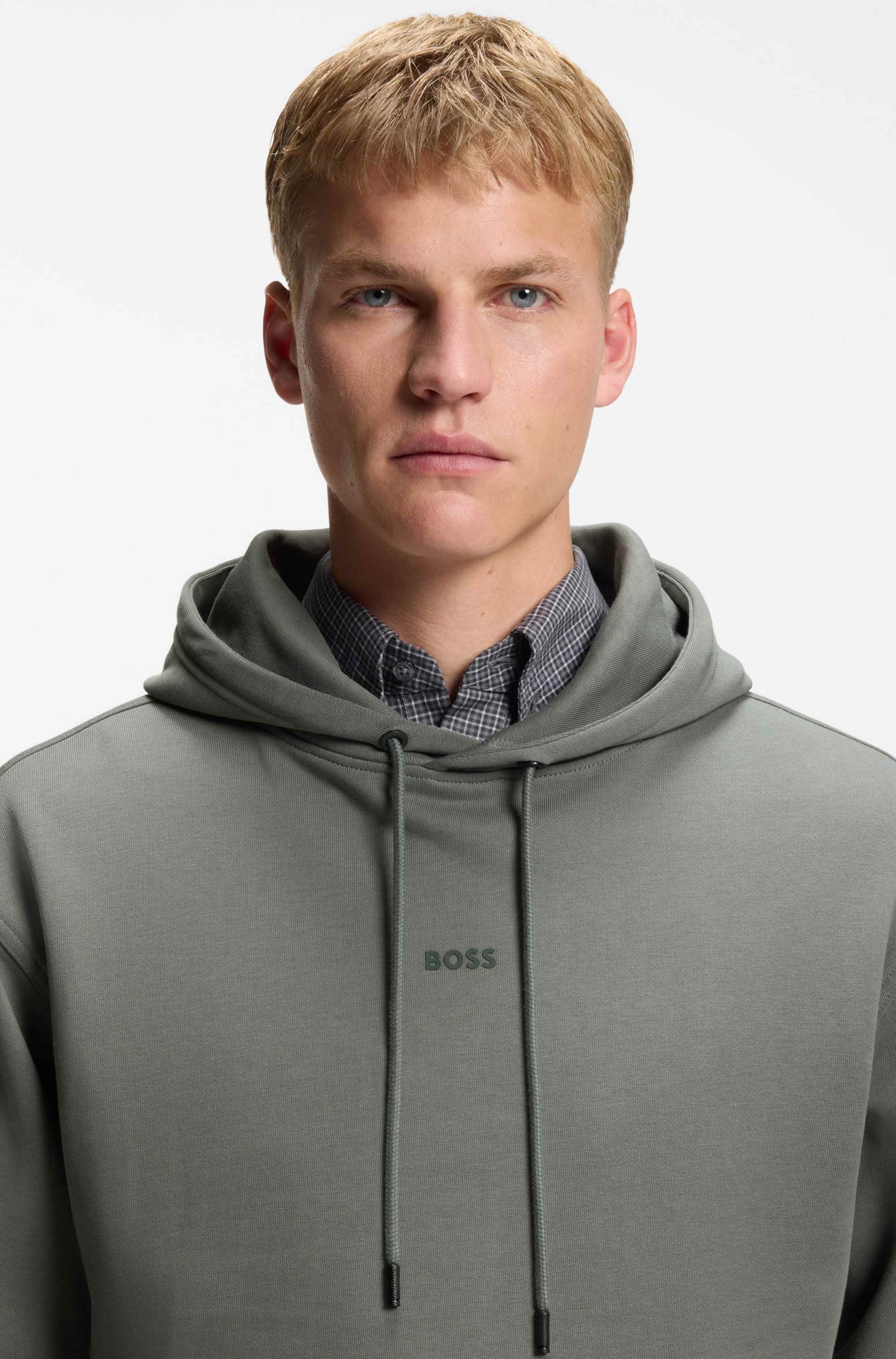 Cotton-terry tracksuit set with contrast logos