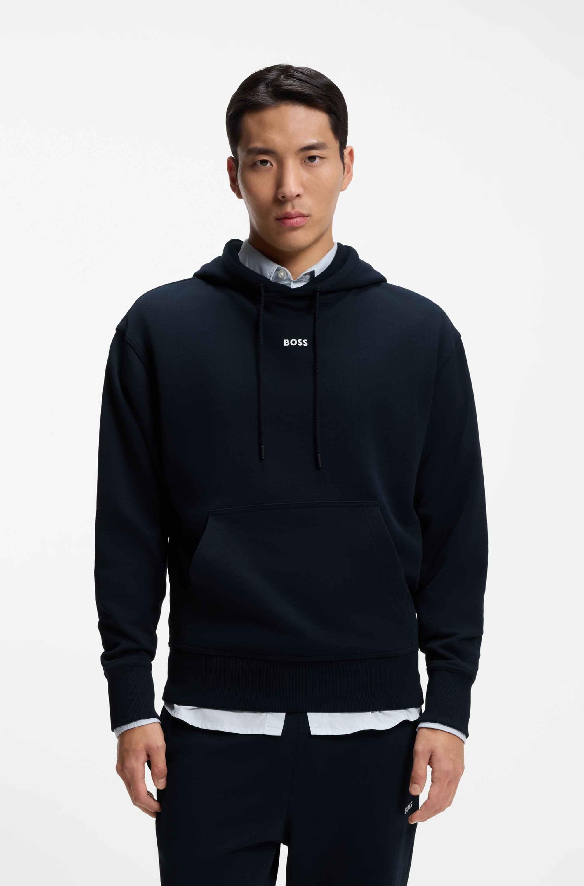 Cotton-terry tracksuit set with contrast logos