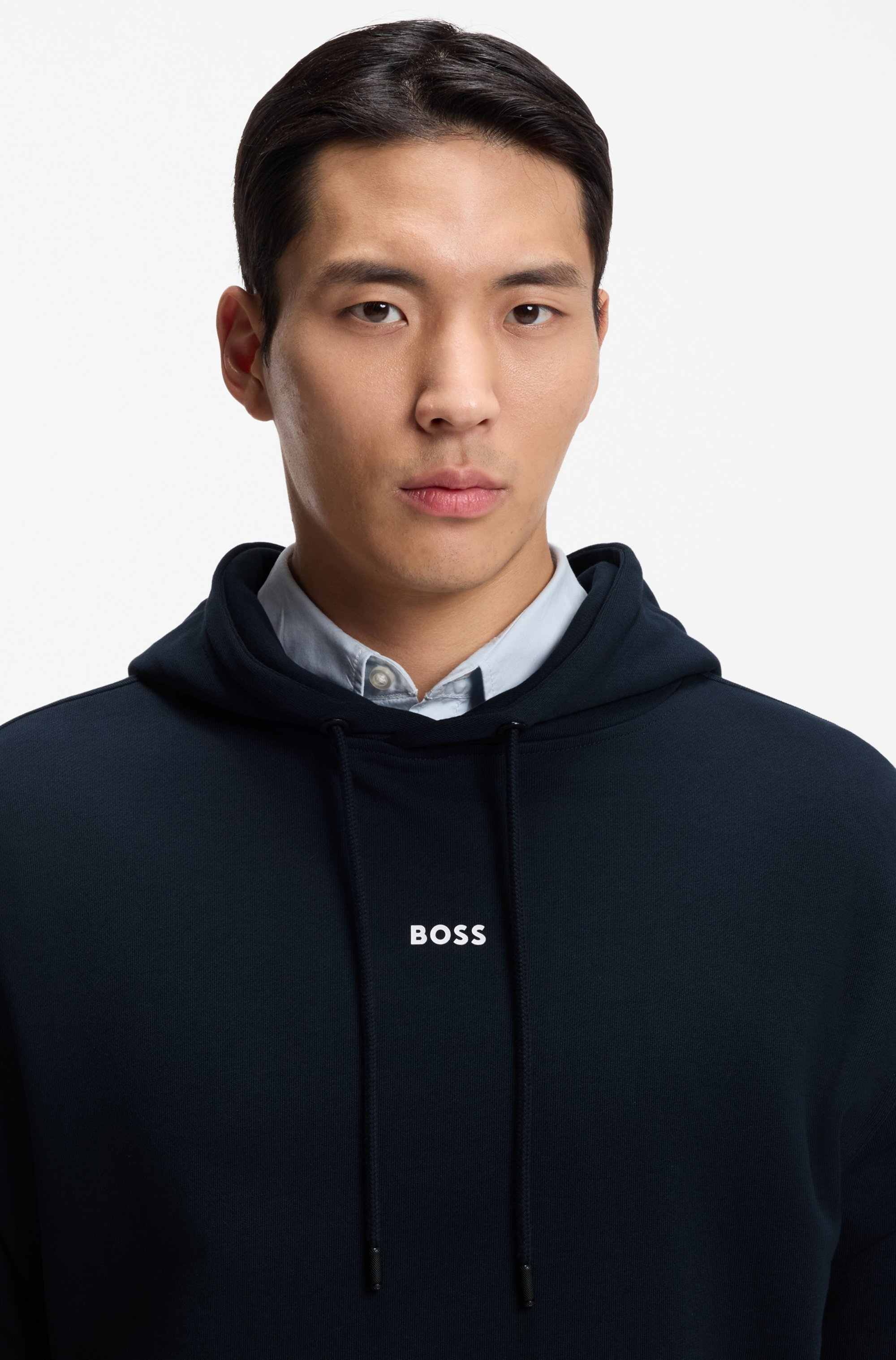 Cotton-terry tracksuit set with contrast logos