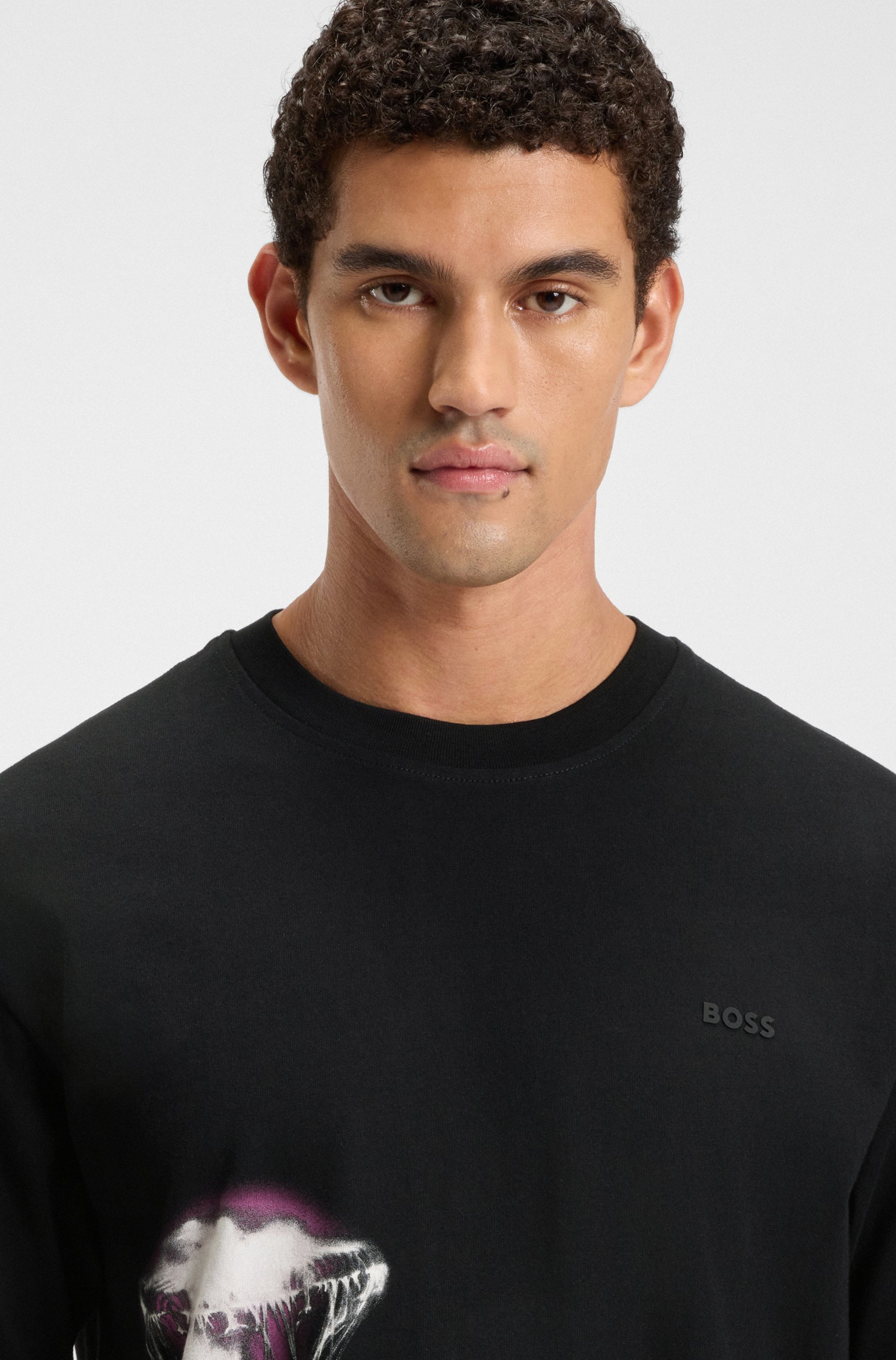 Cotton-jersey T-shirt with jellyfish print