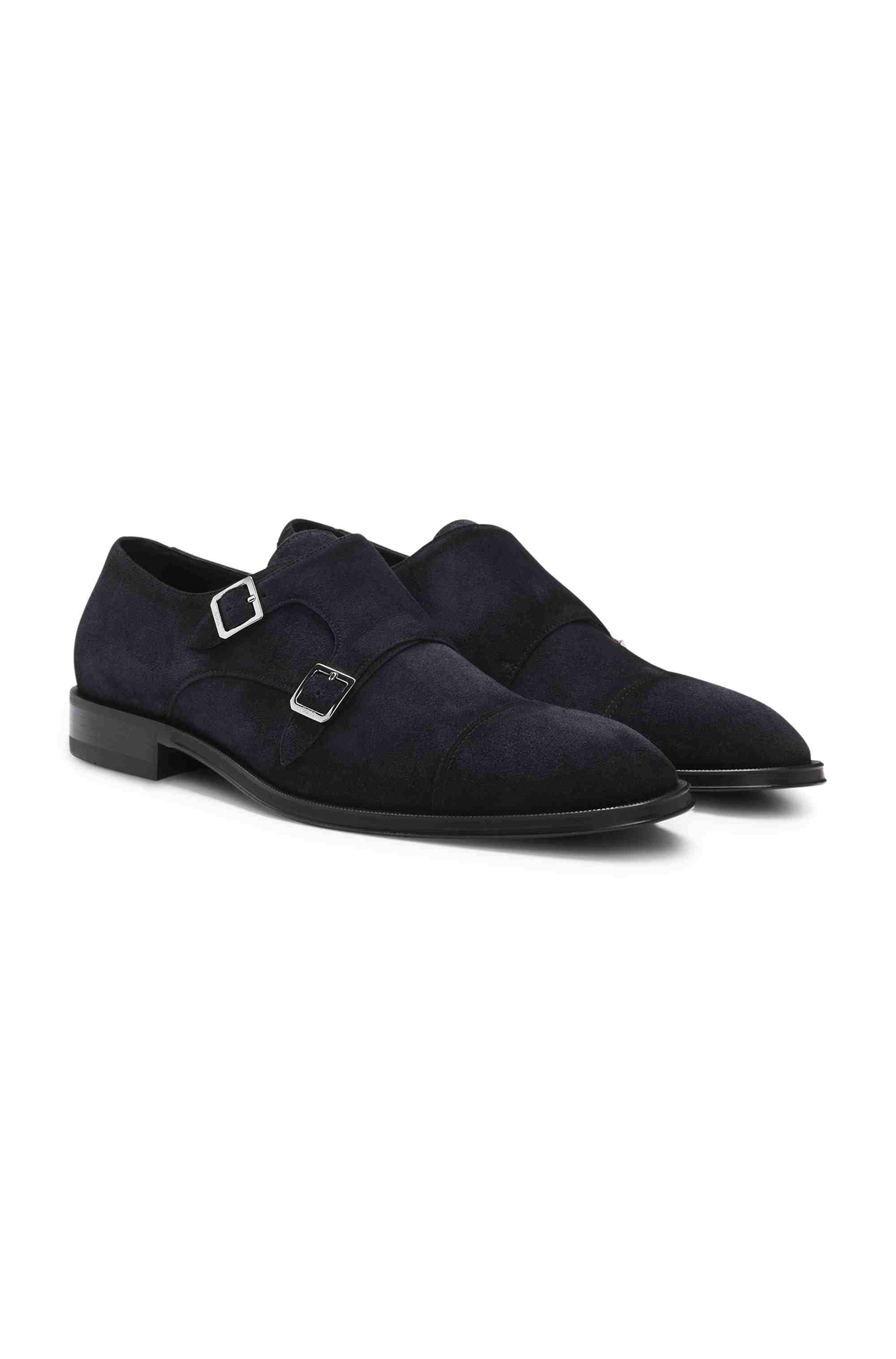 Double monk shoes in suede