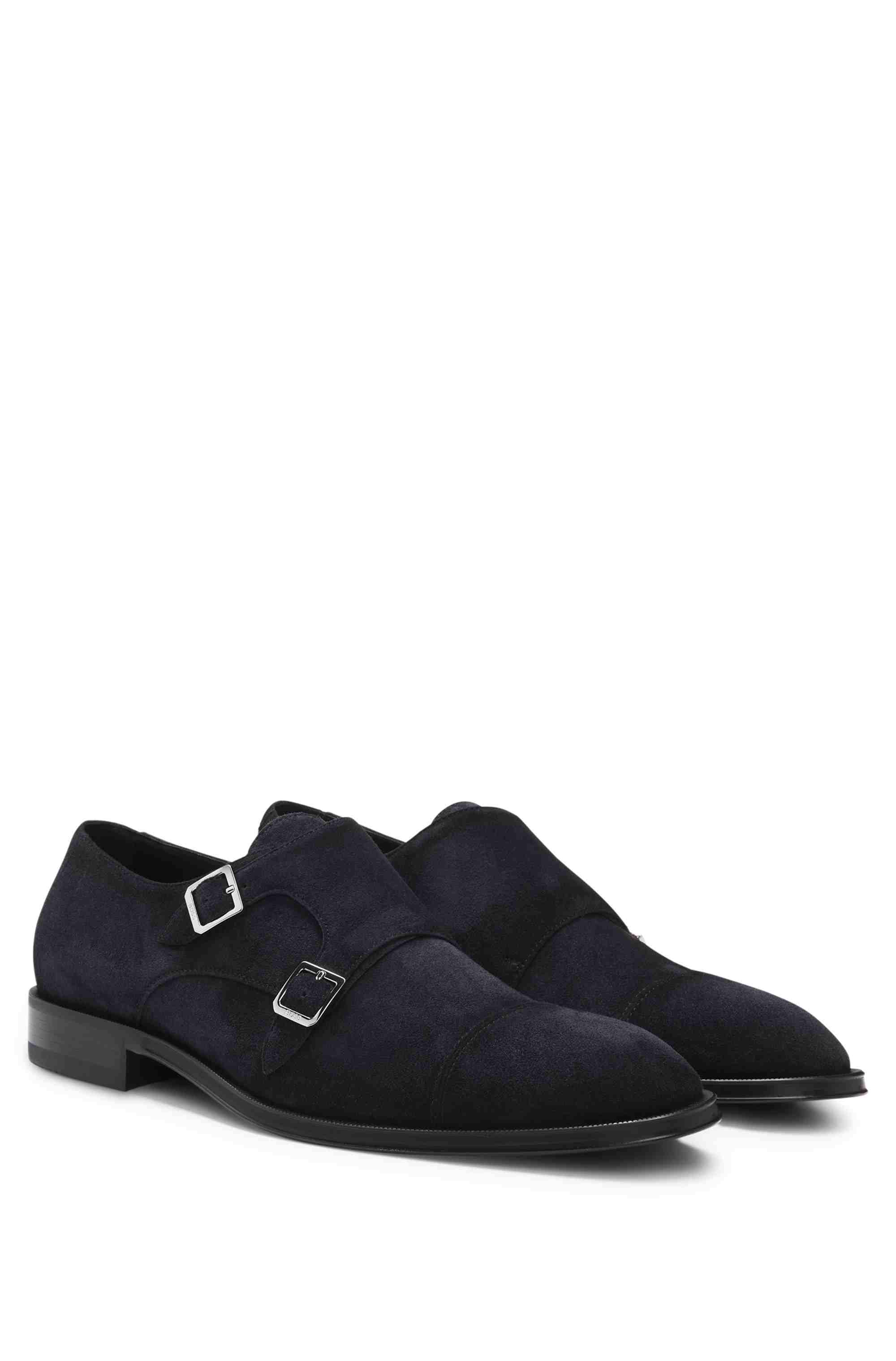 Double monk shoes in suede