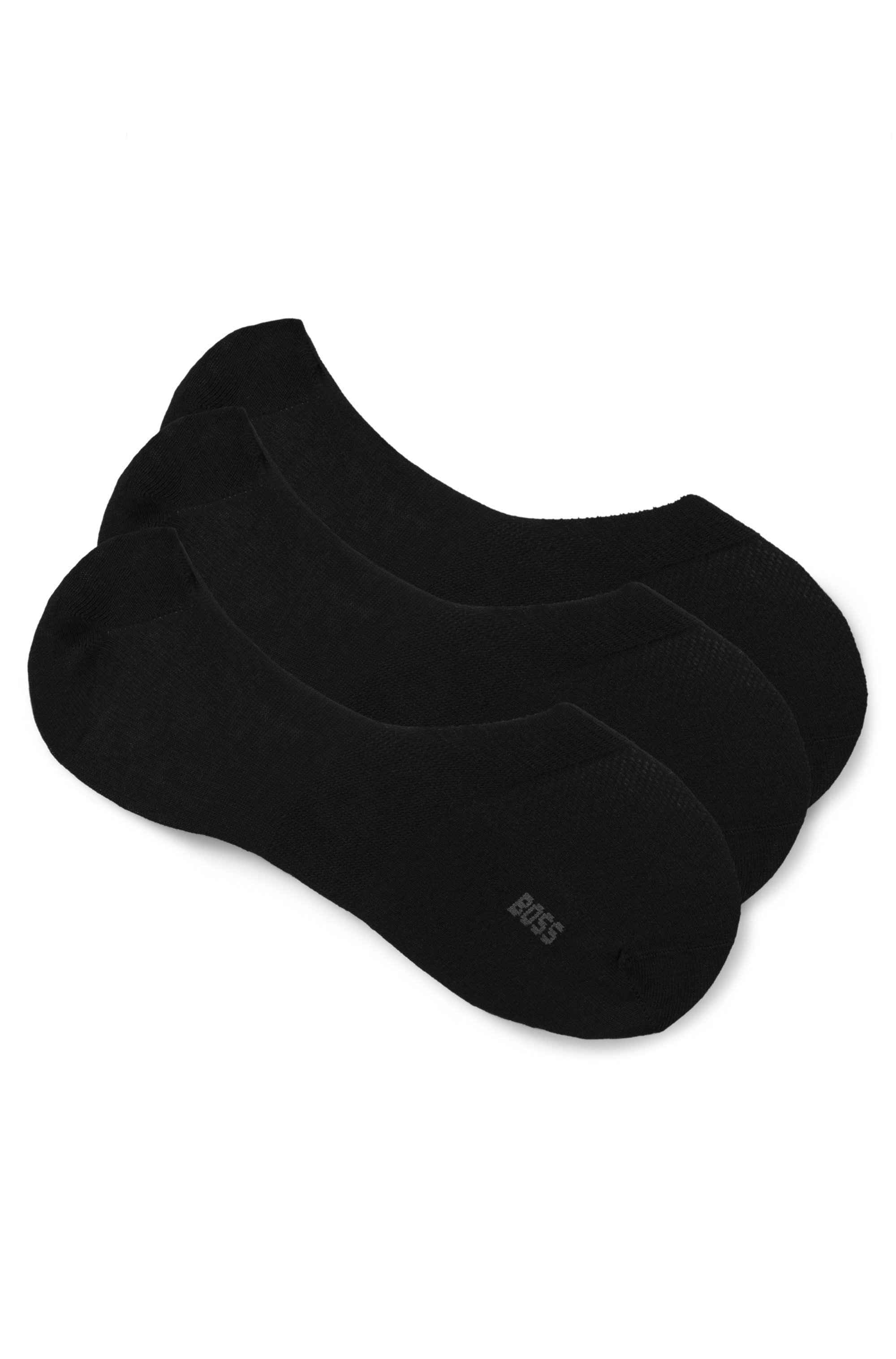 Three-pack of invisible socks in a cotton blend