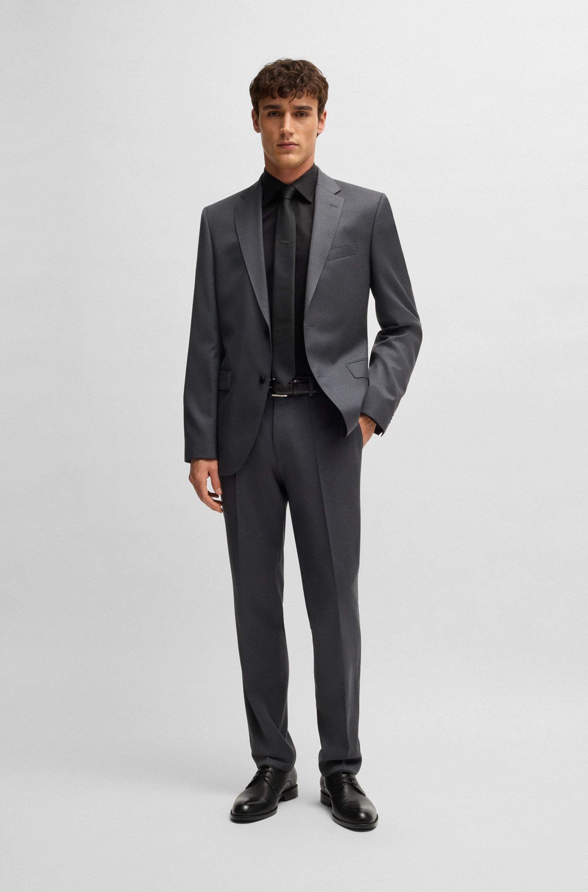 Derby shoes in printed and smooth leather