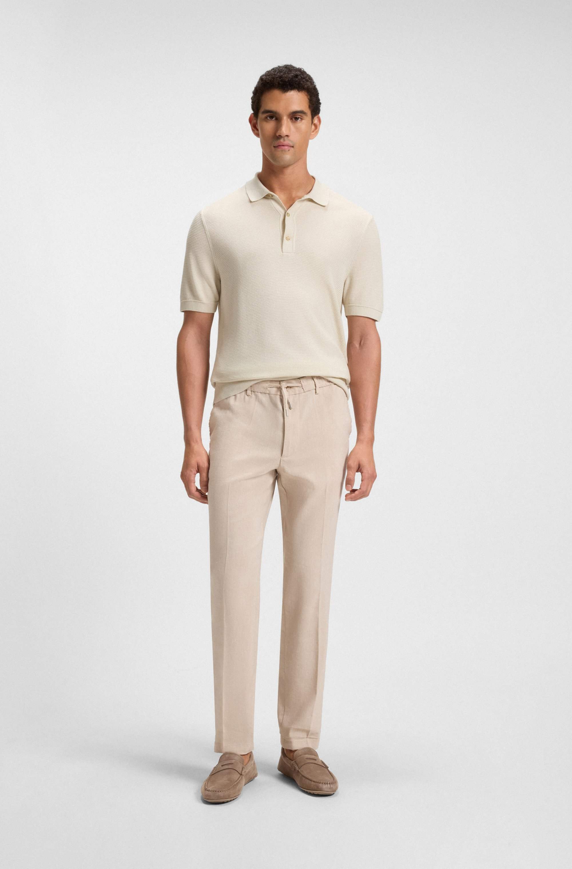 Suede moccasins with penny trim