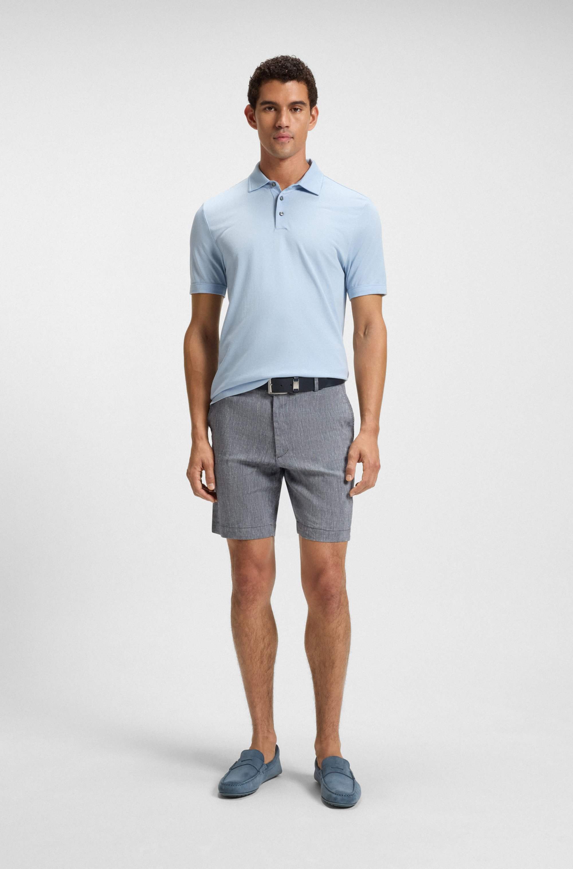 Suede moccasins with penny trim