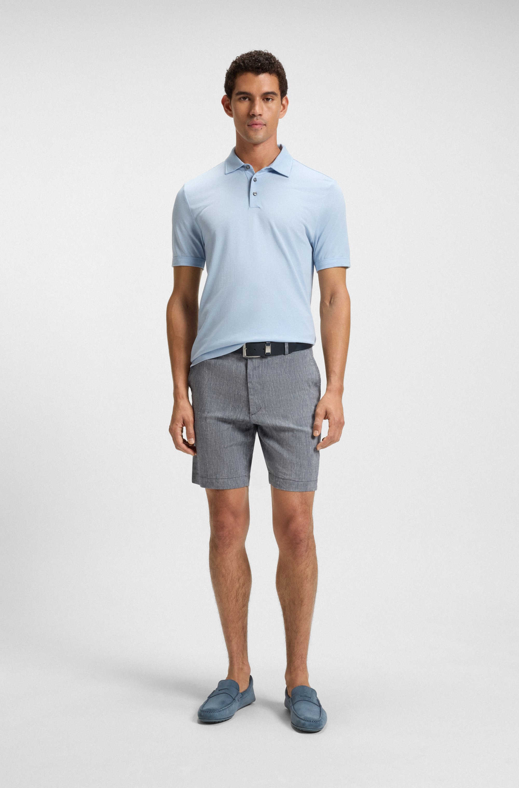 Suede moccasins with penny trim