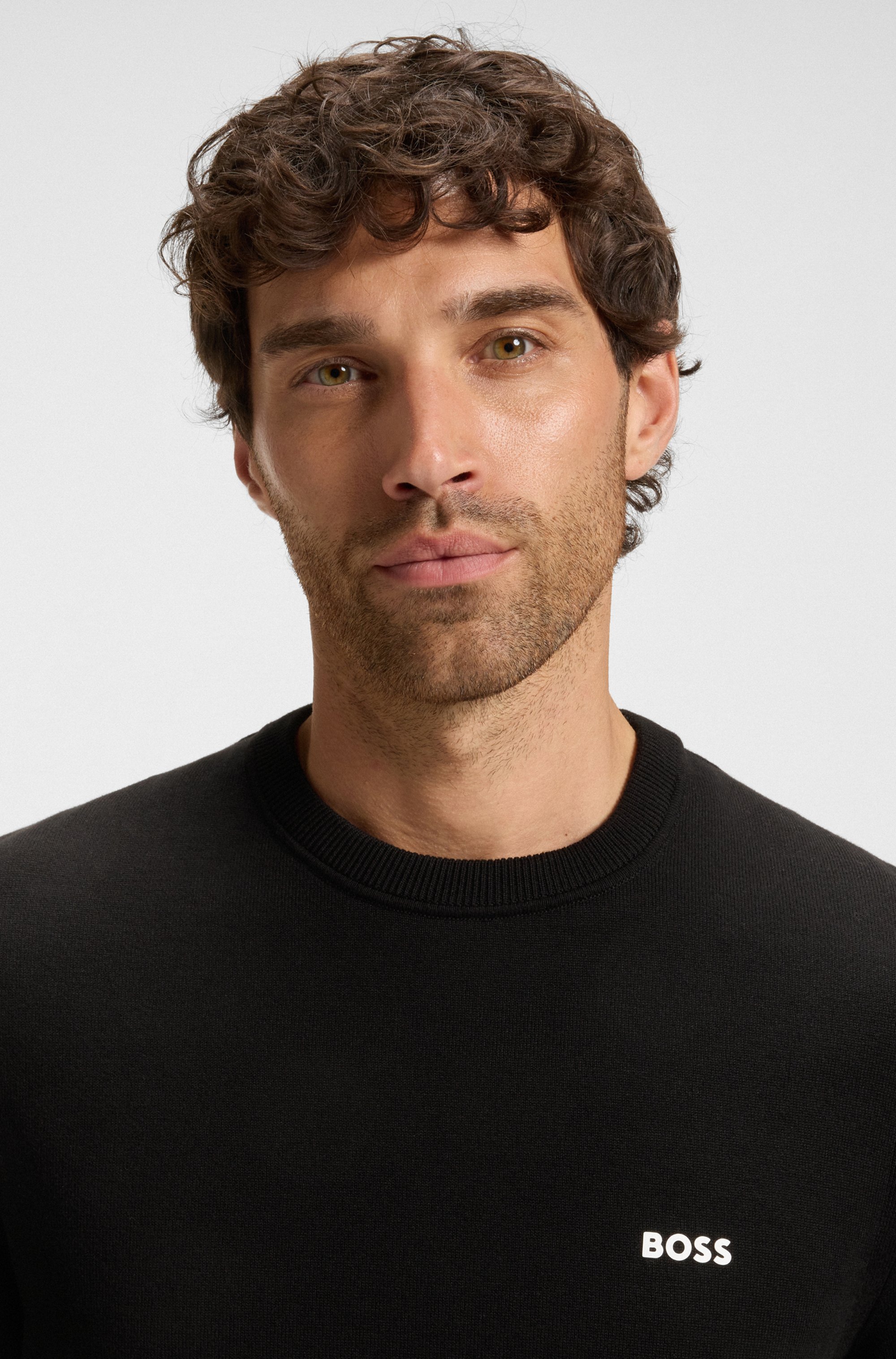 Cotton sweater with contrast details