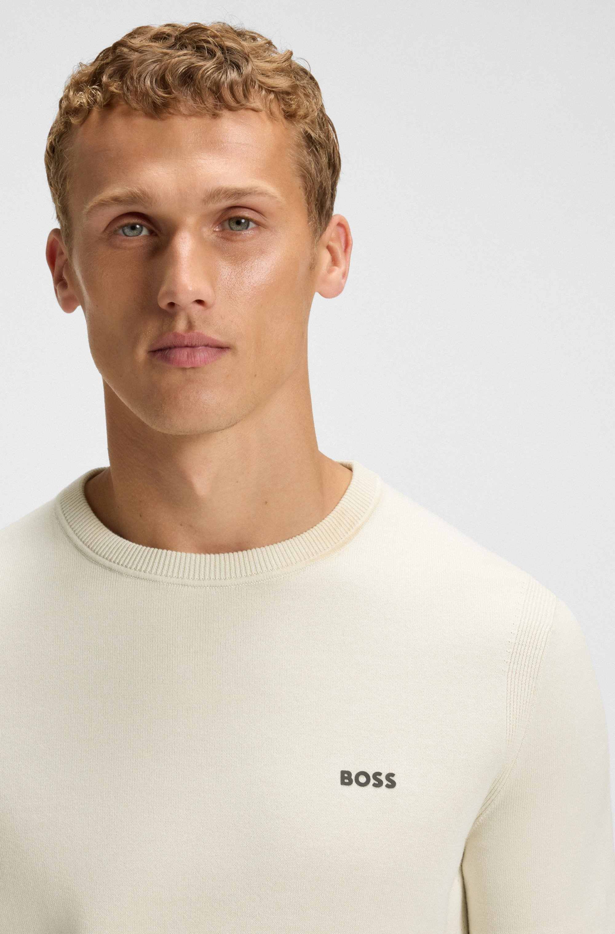 Cotton sweater with contrast details