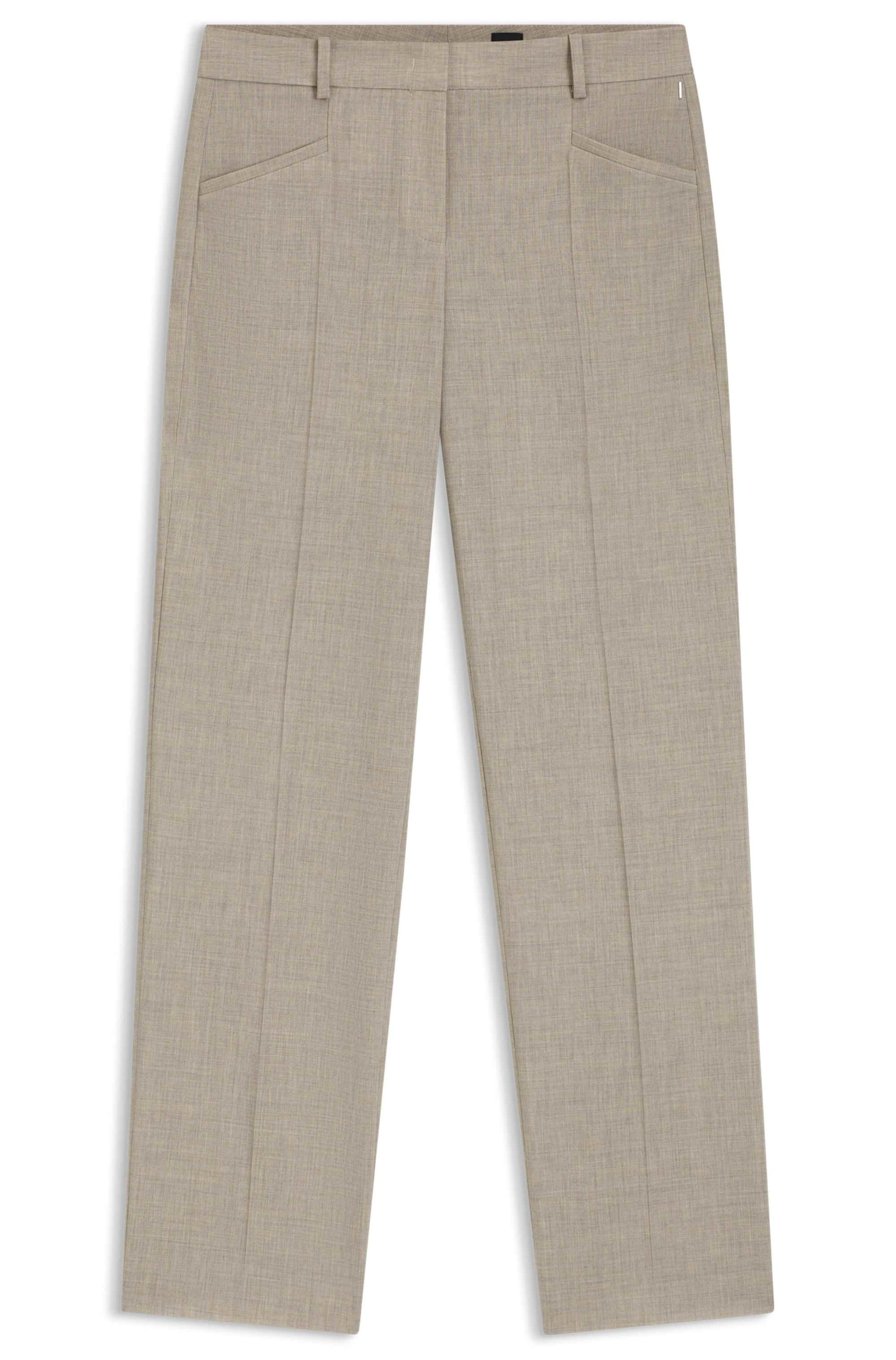 Relaxed-fit trousers in melange virgin wool
