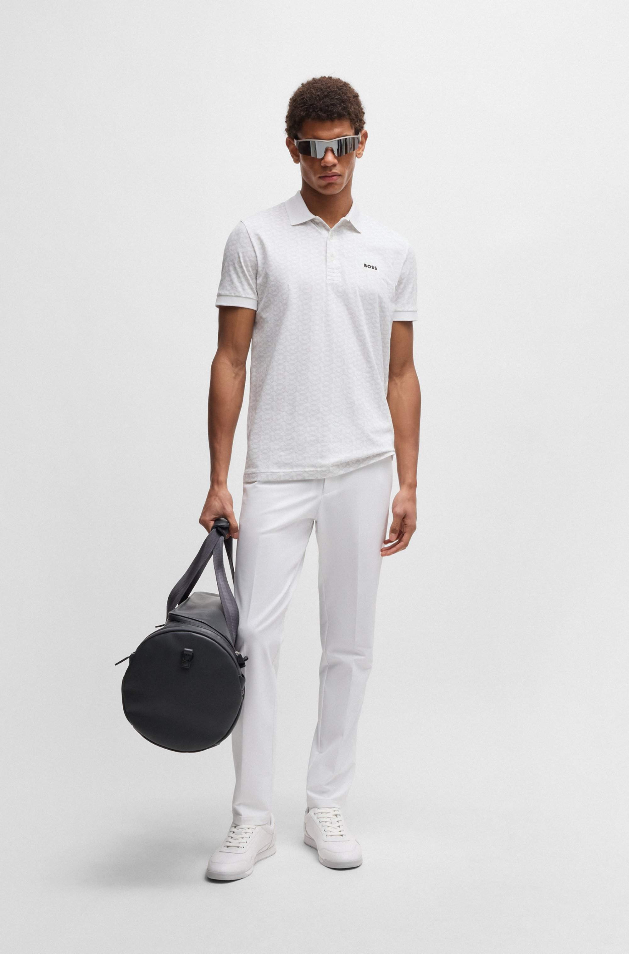 Nappa-leather trainers with perforated details