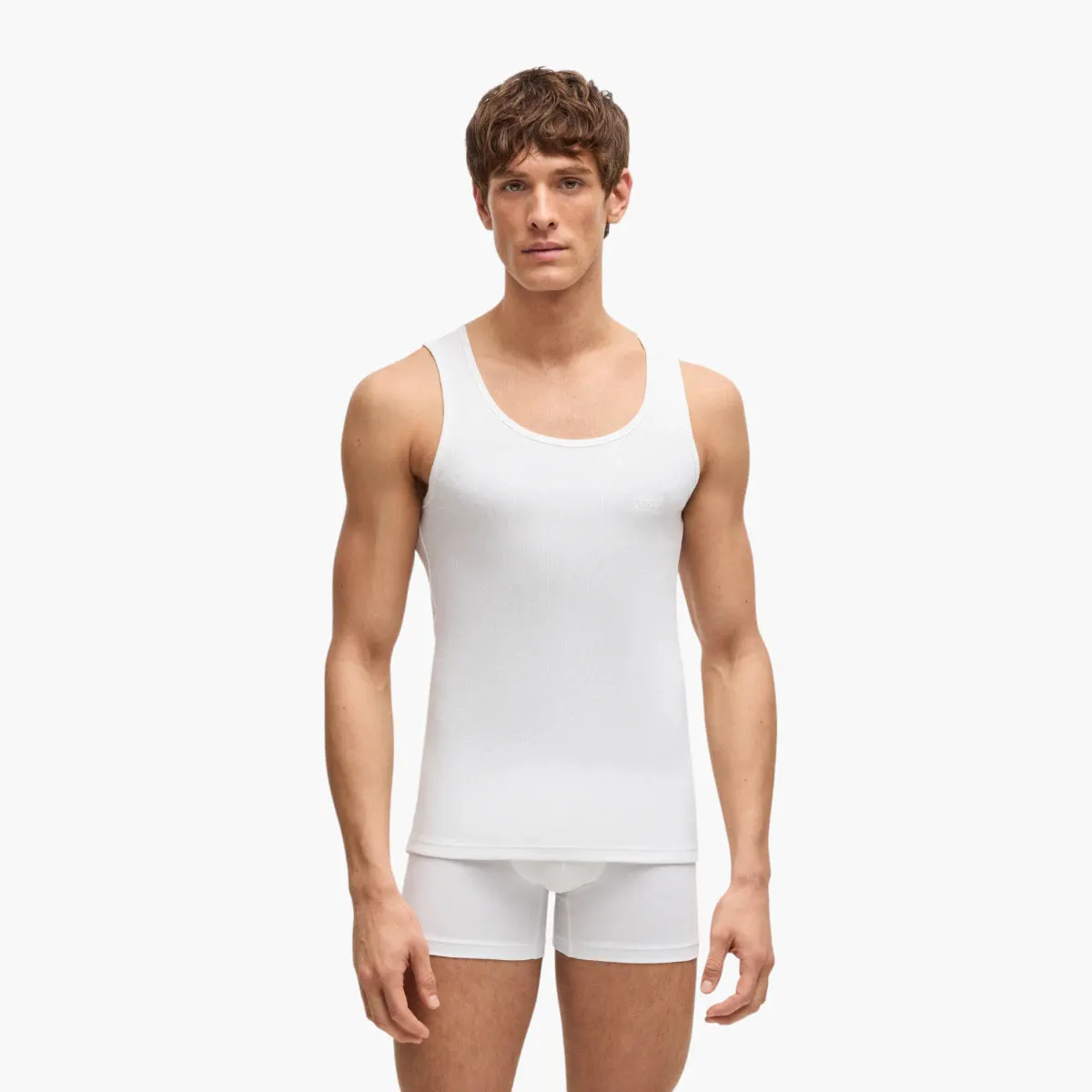 Three-Pack Of Cotton Tank Tops With Embroidered Logos