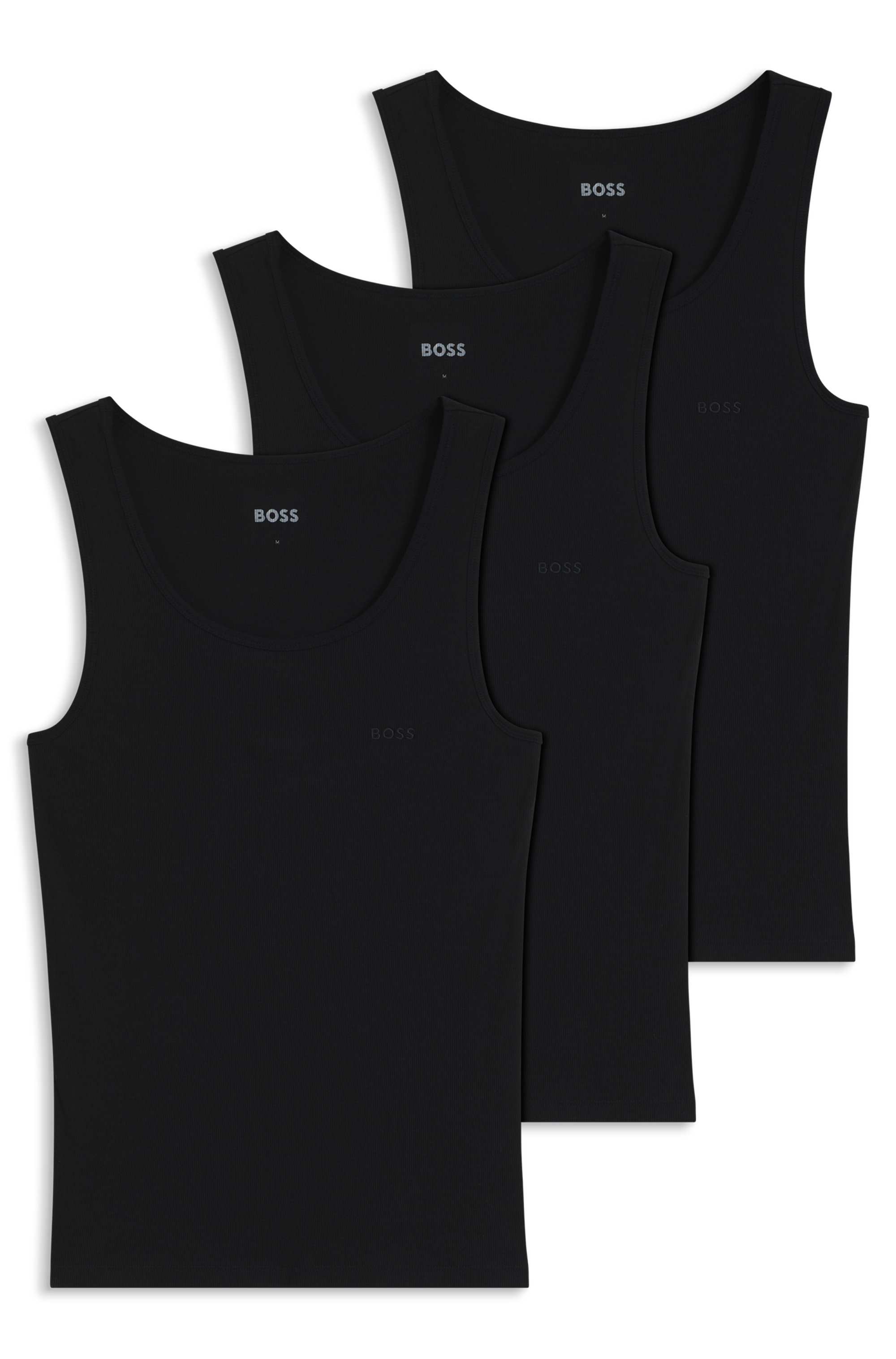 Three-pack of ribbed-cotton underwear vests