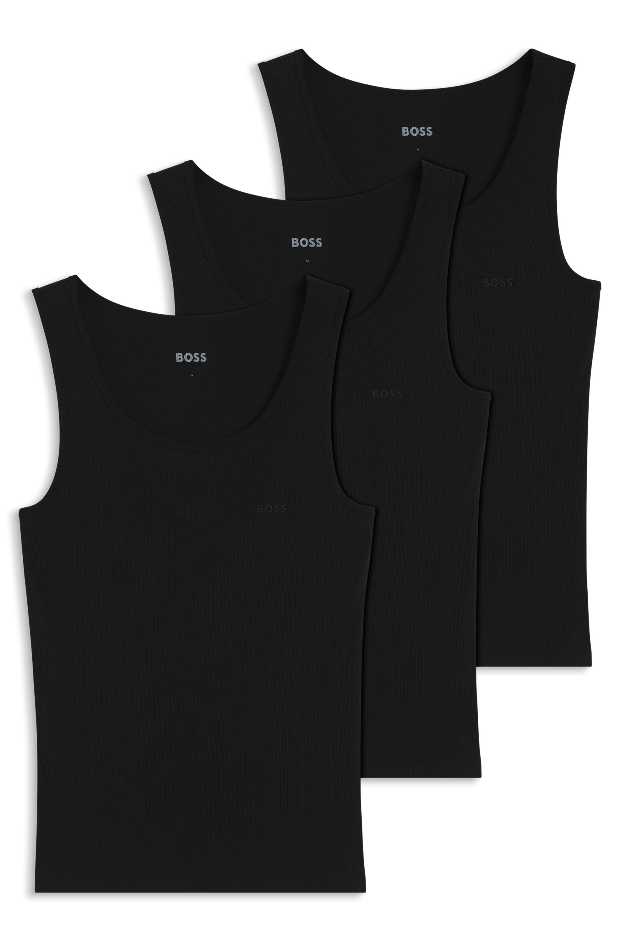Three-pack of ribbed-cotton underwear vests
